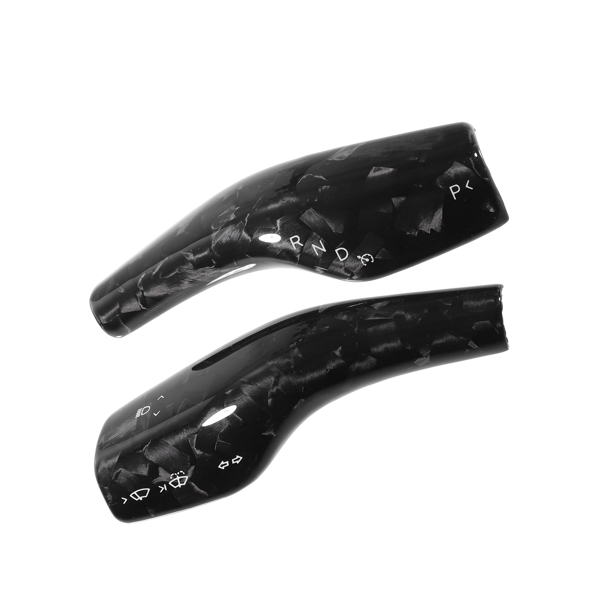 1 Pair Half Pack Column Shift Cover Interior Modification Auto Accessories for Tesla Model 3 Y Black