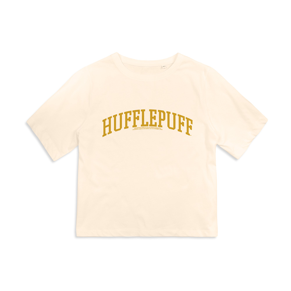 Harry Potter Hufflepuff Collegiate Women's Boxy Cropped T Shirt