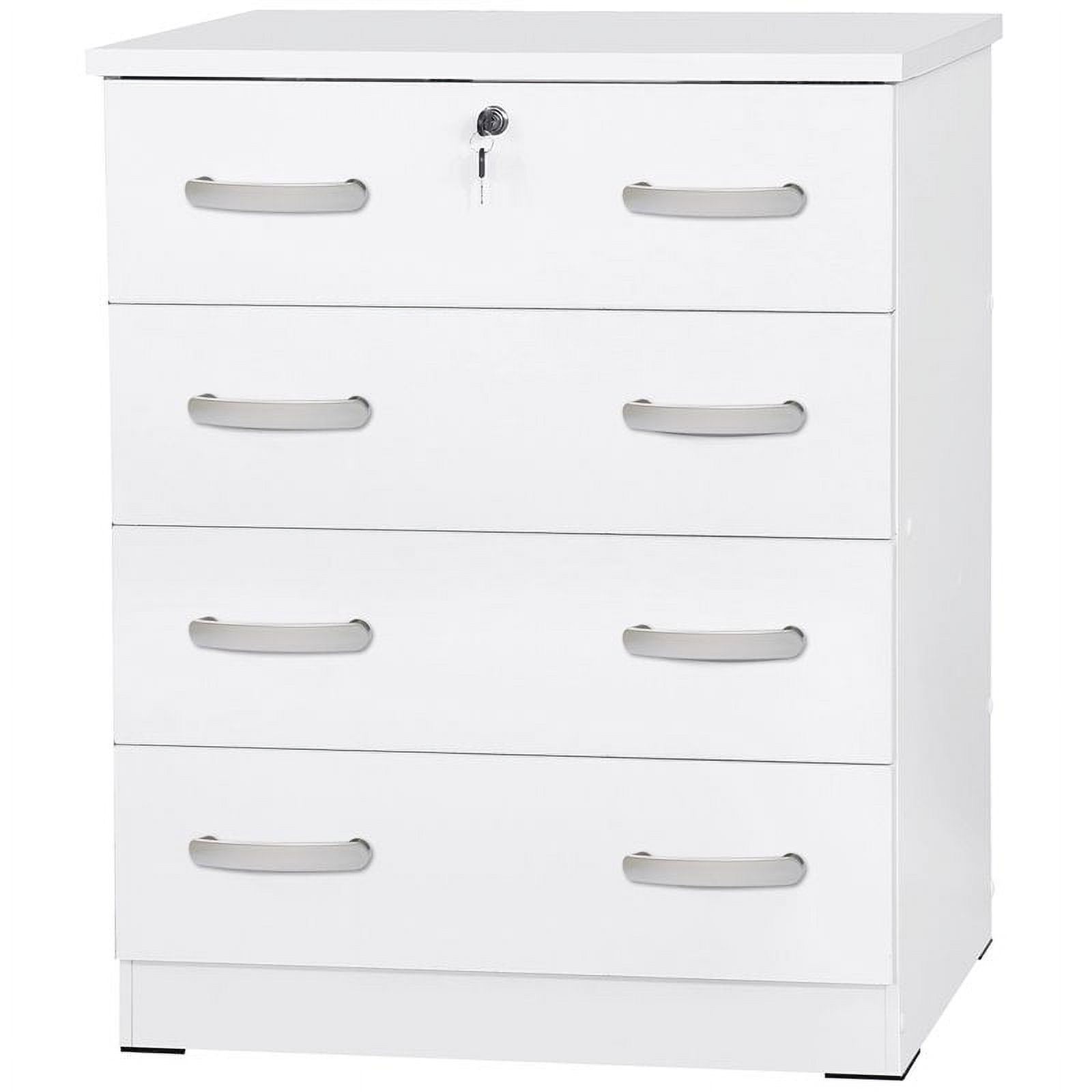 Home Square 2-Piece Set with Queen Captains Bed 4-Drawer Chest Dresser in White