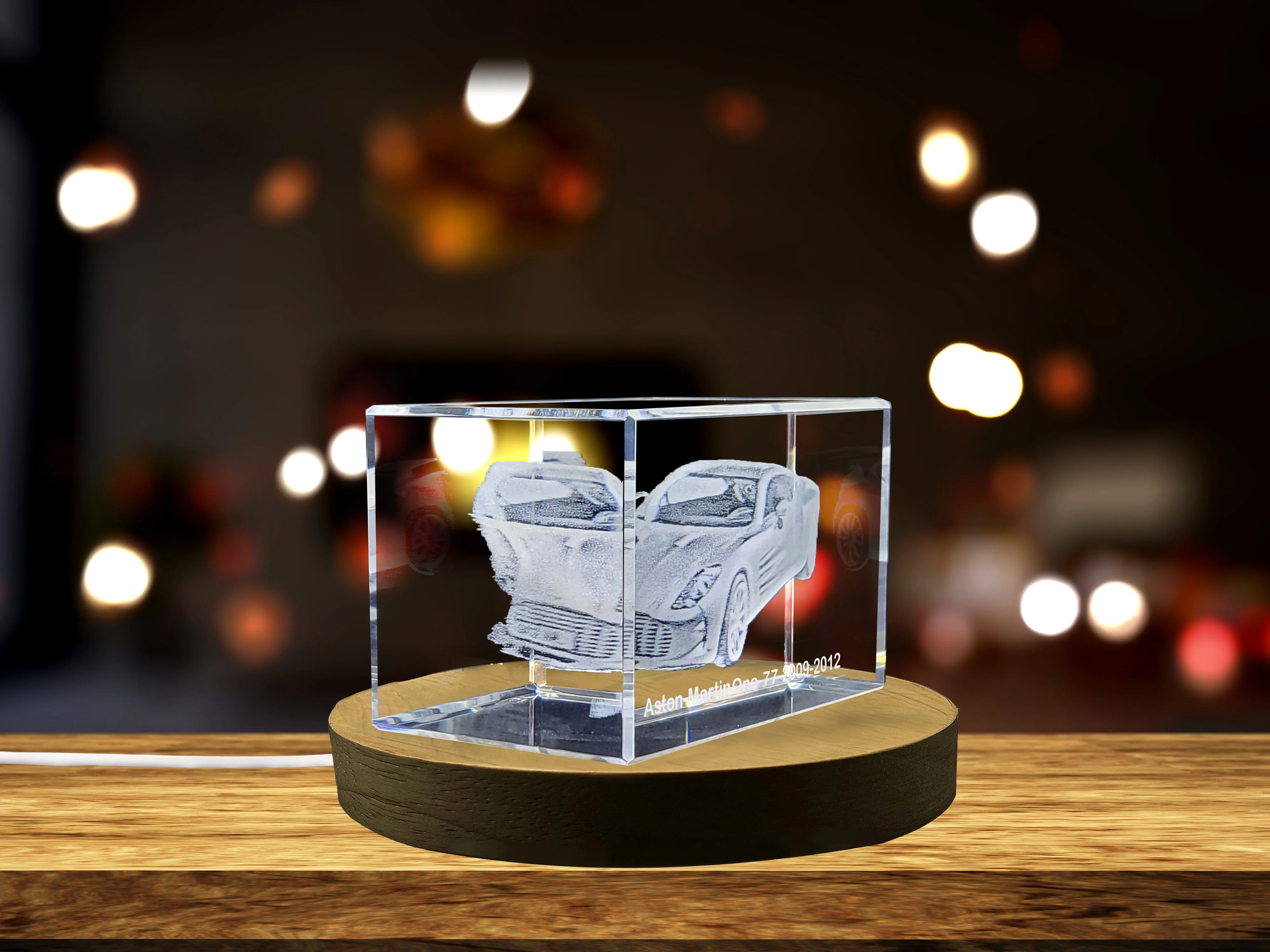 Unleash the Unparalleled Power: Aston Martin One-77 (2009–2012) - 3D Engraved Crystal Tribute