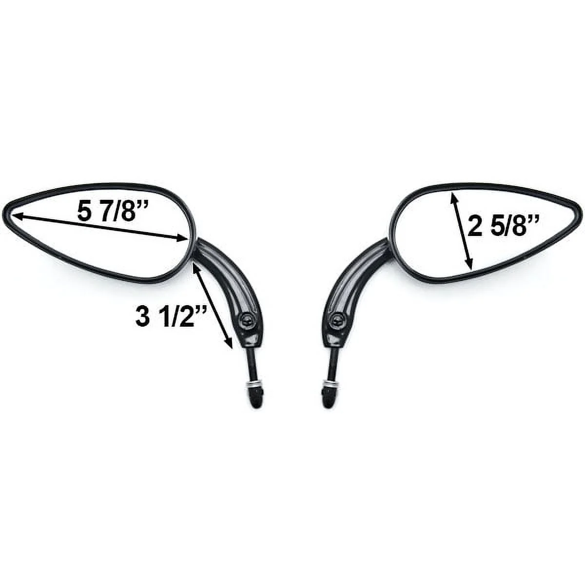 Krator Black Mirrors Universal Motorcycle Cruiser Compatible with Harley Davidson Electra Glide Classic