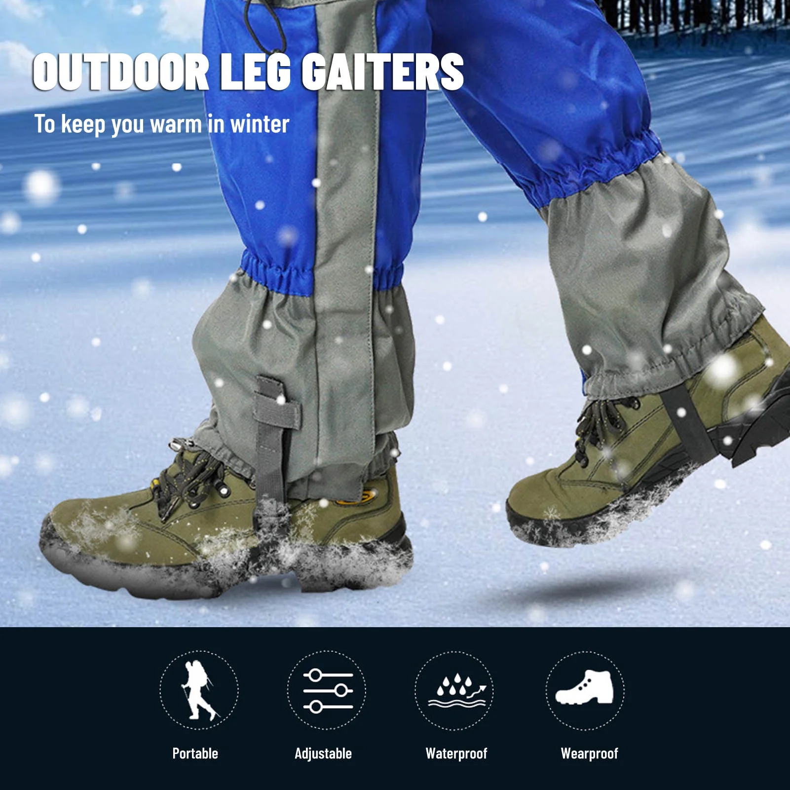 Keep Your Legs Dry with Waterproof Leg Gaiters Suitable for Hiking and Skiing
