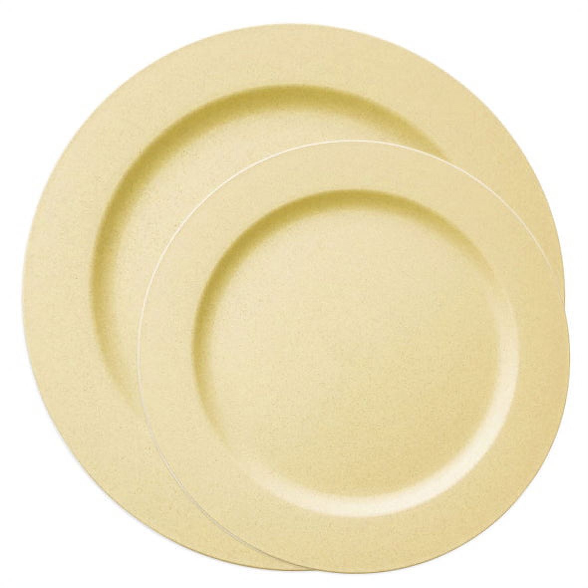 Smarty Matte Bright Yellow Round Disposable Plastic Dinnerware Value Set, 240 ct