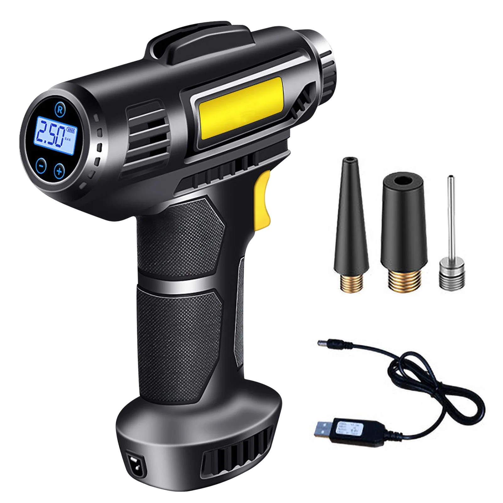 Suzicca 4000mAh Tire Inflator Electric Handheld Cordless Bicycle Pump Portable Rechargeable Air Compressor with Digital Display for Car Bike Motorcycle Balls and Inflatables