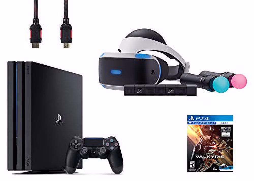 PlayStation VR Start Bundle 5 Items:VR Headset,Move Controller,PlayStation Camera Motion Sensor,PlayStation 4 Pro 1TB,VR Game Disc PSVR EV-Valkyrie