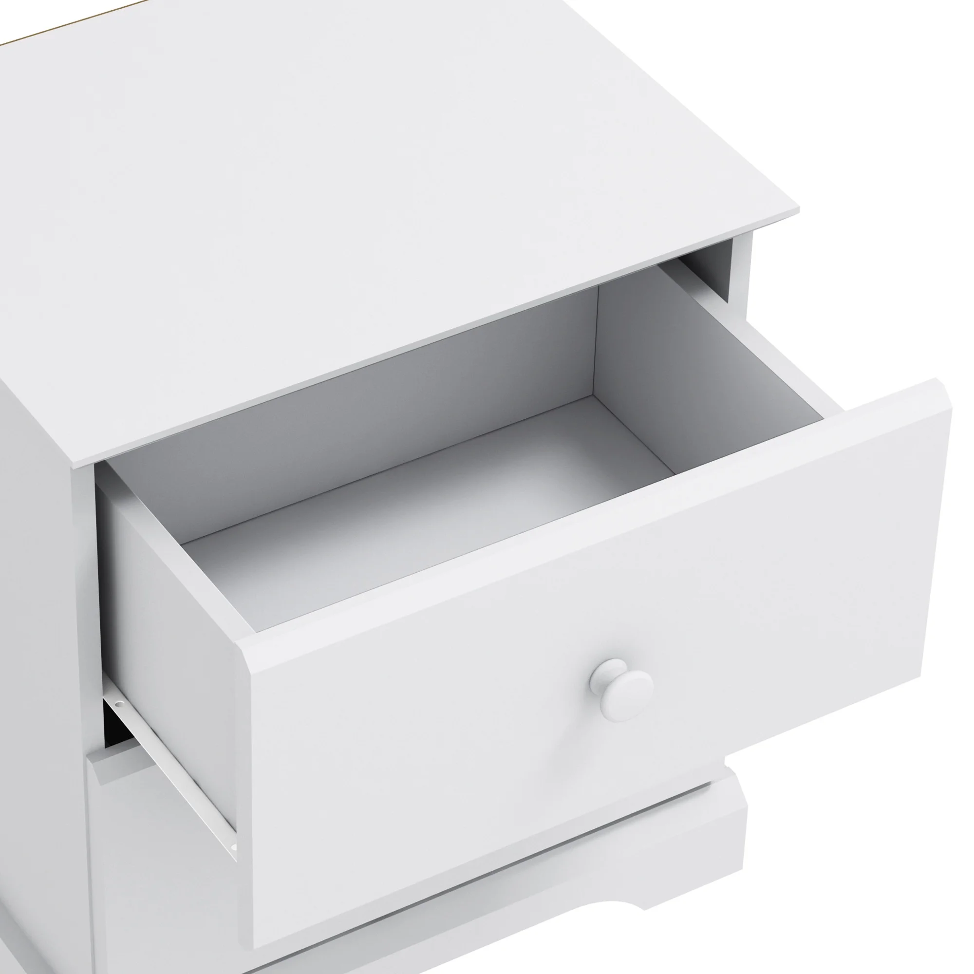 Hillsdale Campbell Wood 2-Drawer Kids Nightstand, White