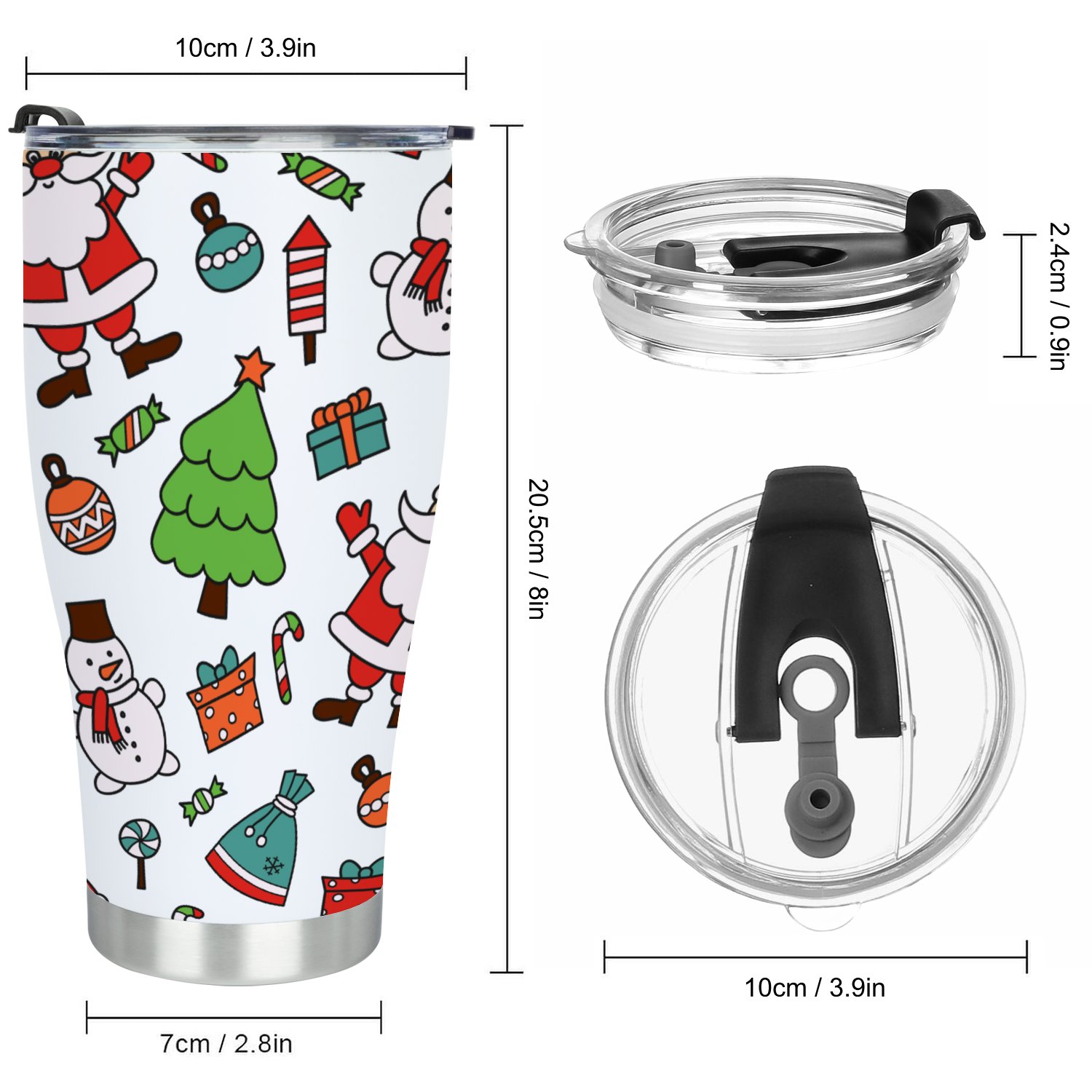 Hidove Stainless Steel Tumbler, Merry Christmas 30oz Leak Proof & Stainless Steel Bottle for Hot & Cold Drinks - Coffee Travel Mug, Water Metal Canteen, Thermal Cup