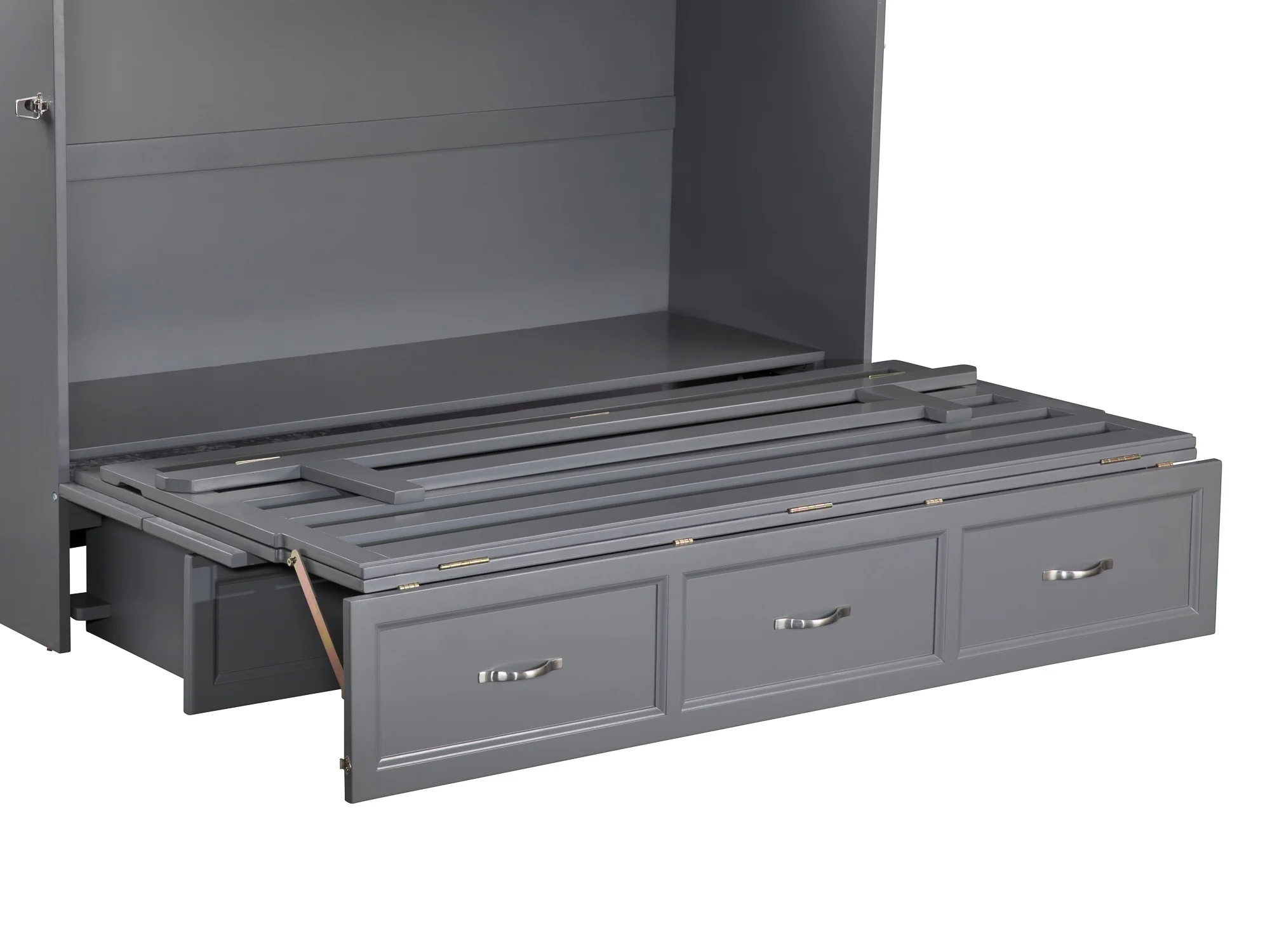 Deerfield Murphy Bed Chest Queen Atlantic Grey with Charging Station