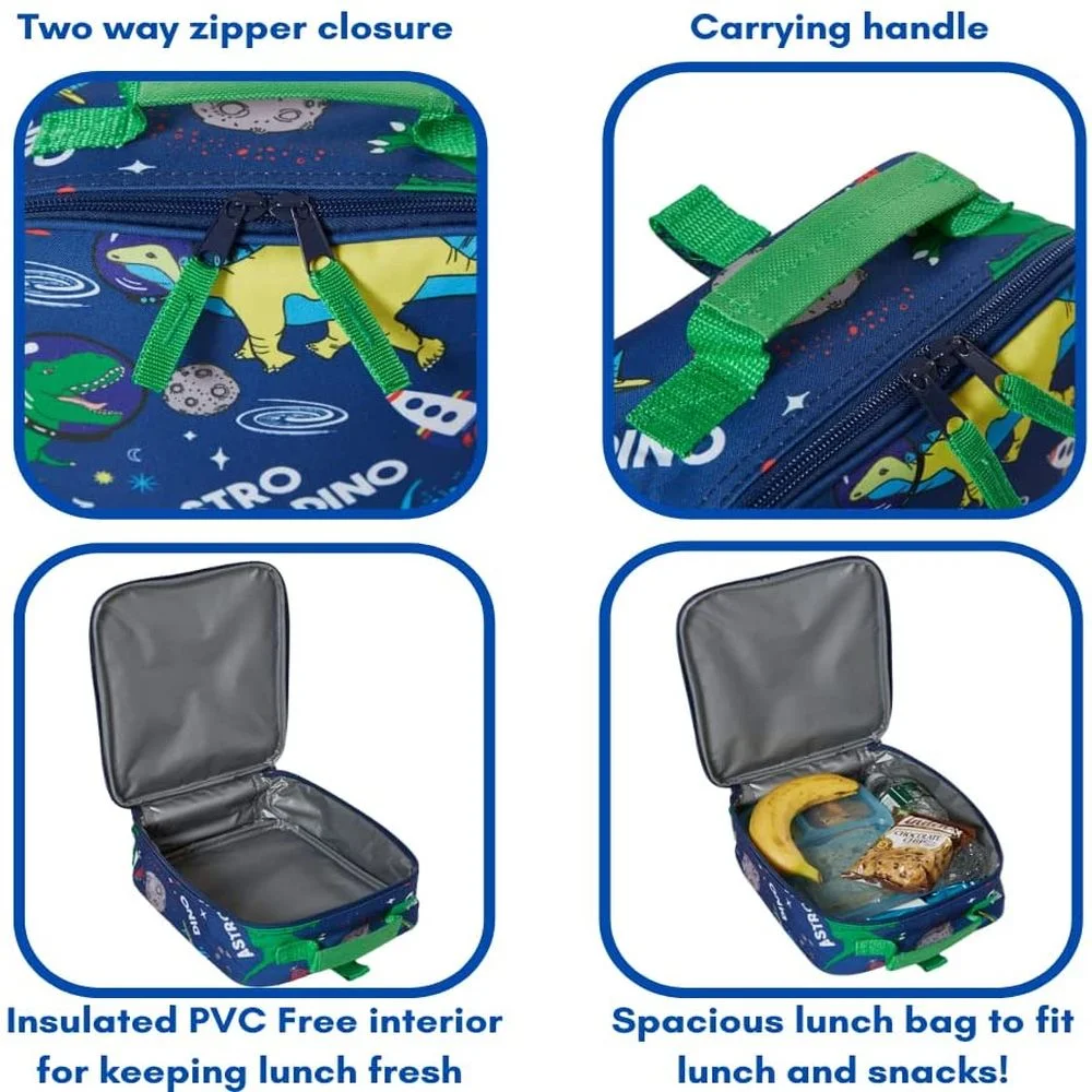 Ralme Boys Dinosaur Backpack with Lunch Box 2 Piece Set 16 inch