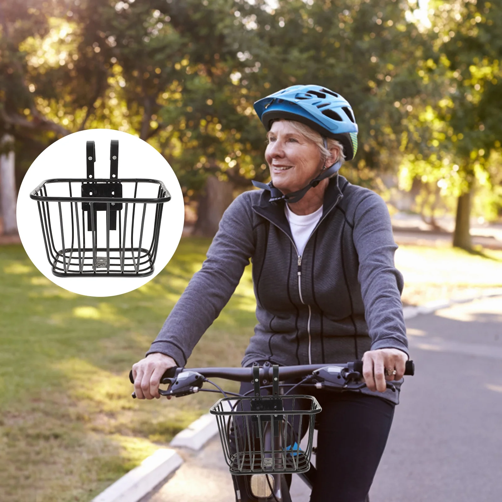 1Pc Metal Basket Basket Multi-function Cycling Basket Bike Handlebar Basket