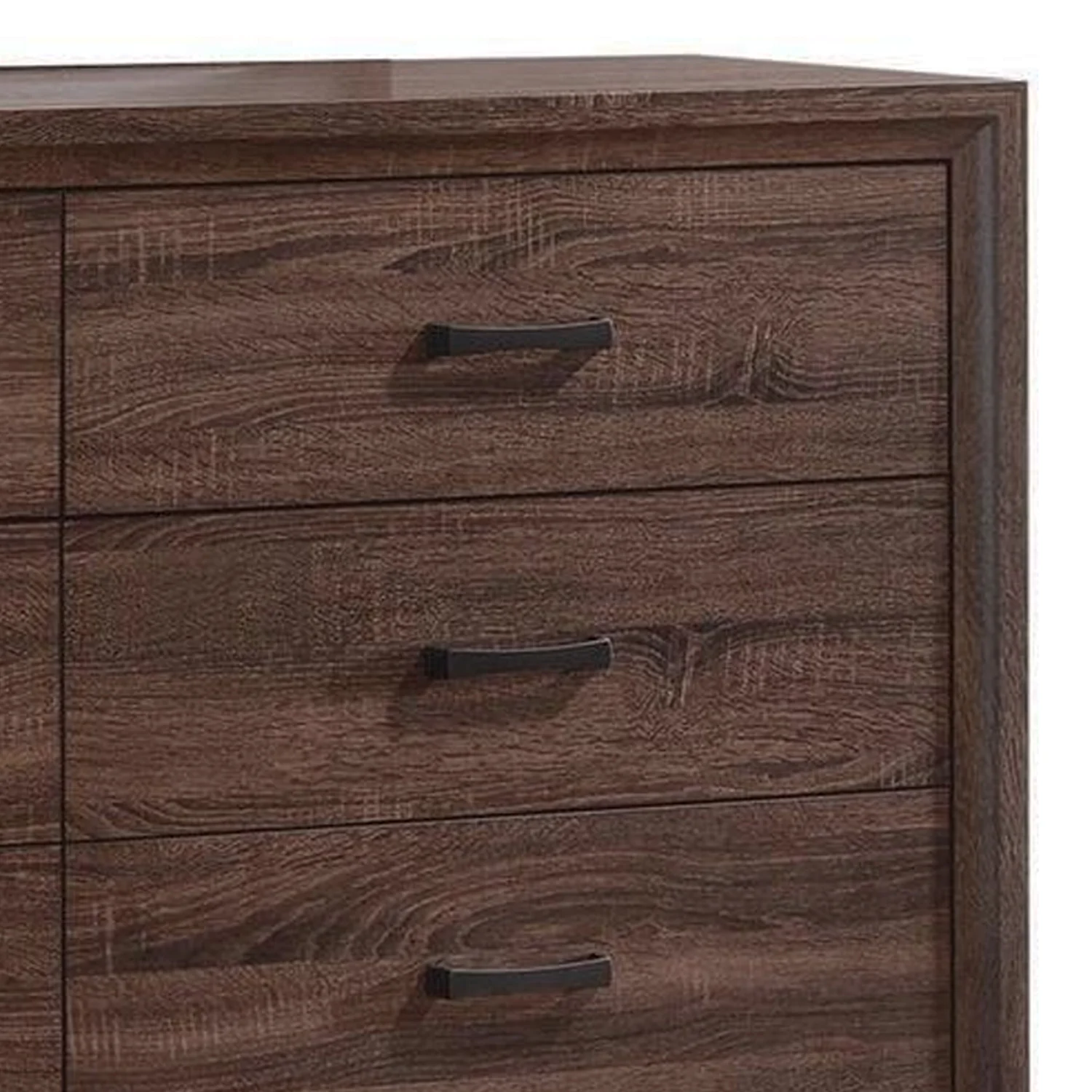 BenJara Transitional Six Drawer Dresser, Medium Warm Brown.
