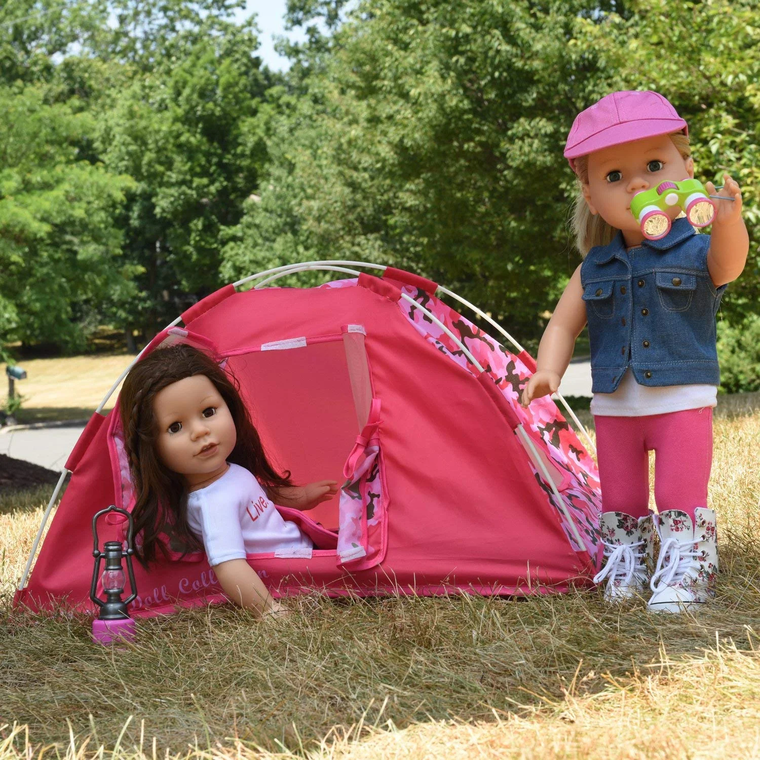 The New York Doll Collection Camping Set for 18 inch Dolls - Nylon, Pink Fabric