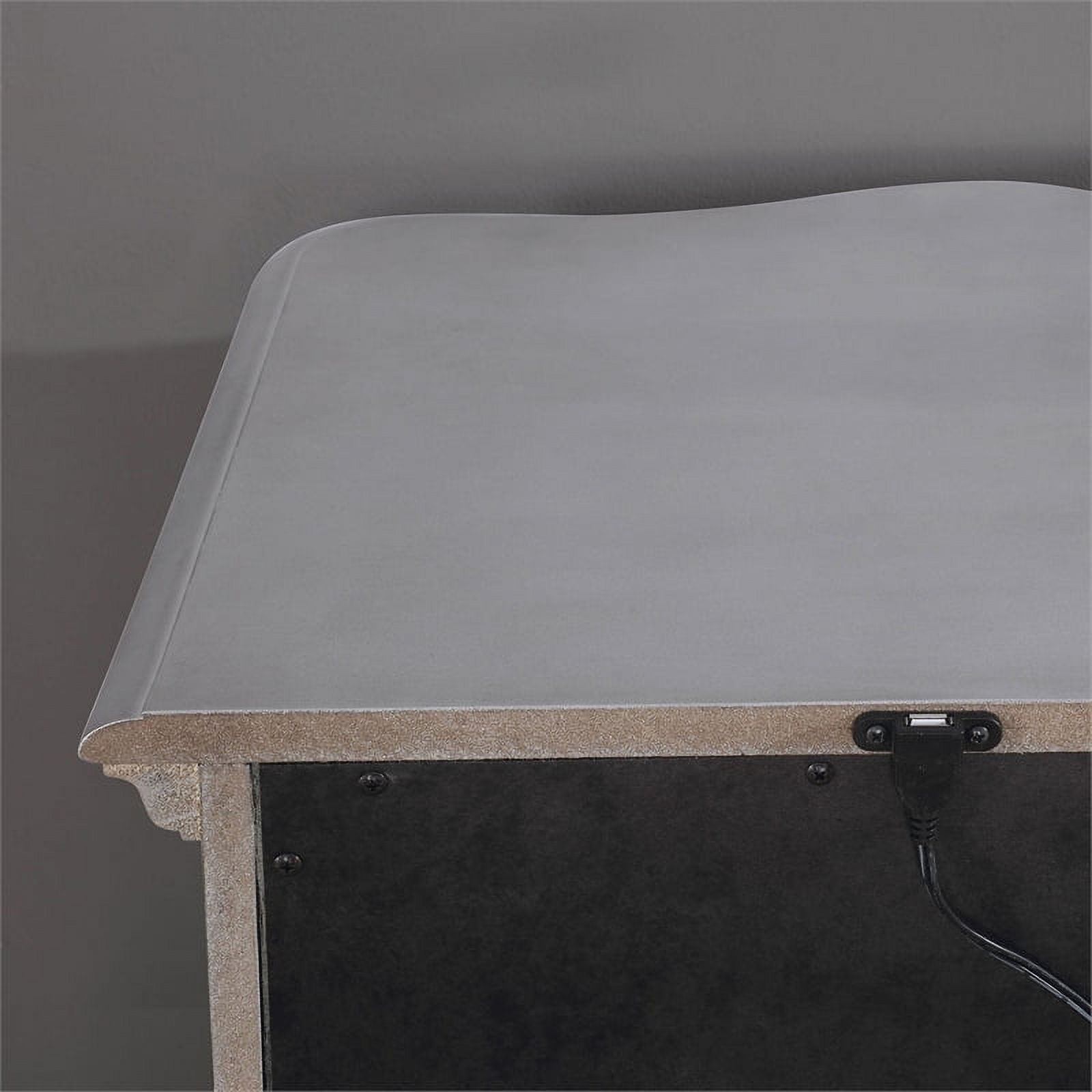 FOA Pappa Glam 3-Piece Silver Wood Bedroom Set - Cal King + Nightstand + Dresser