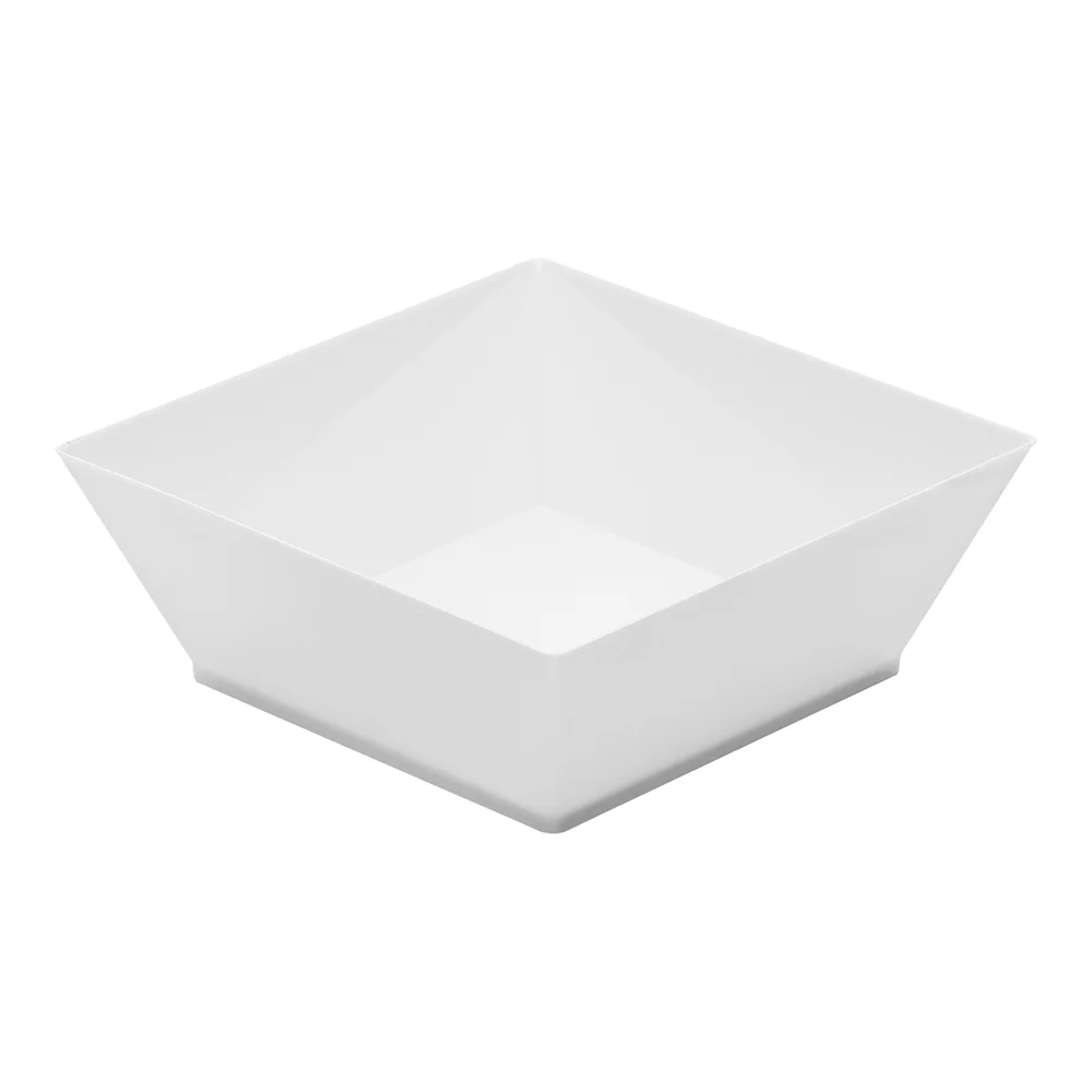 10 oz Square White Plastic Small Modern Bowl - 4 1/4