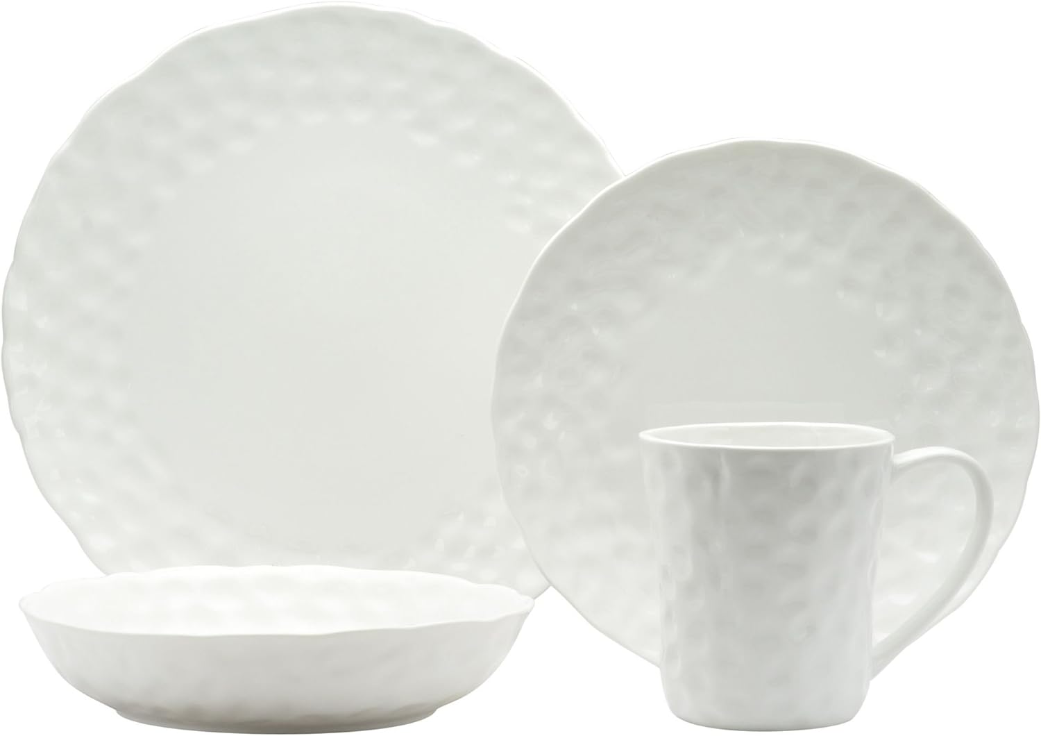 16-Piece Vanilla Marble Round Dinner Set