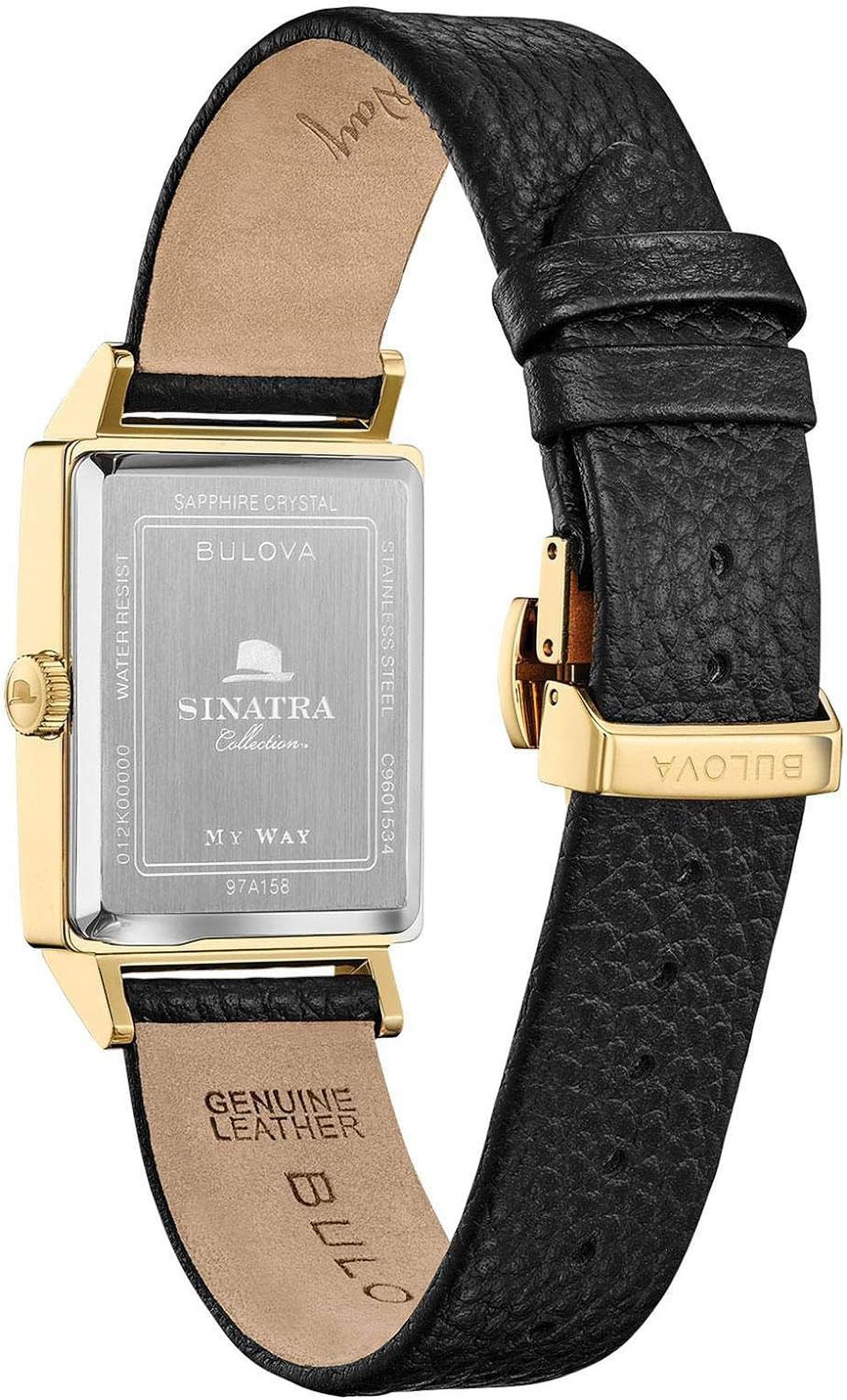 Bulova Frank Sinatra My Way Leather Mens Watch 97A158
