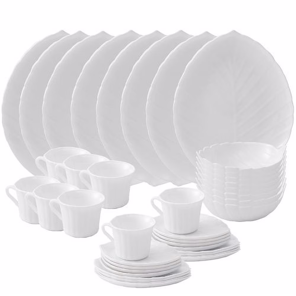 Matashi Crystal Vine Opal 20 Piece Glass Dinnerware Set, Service for 8
