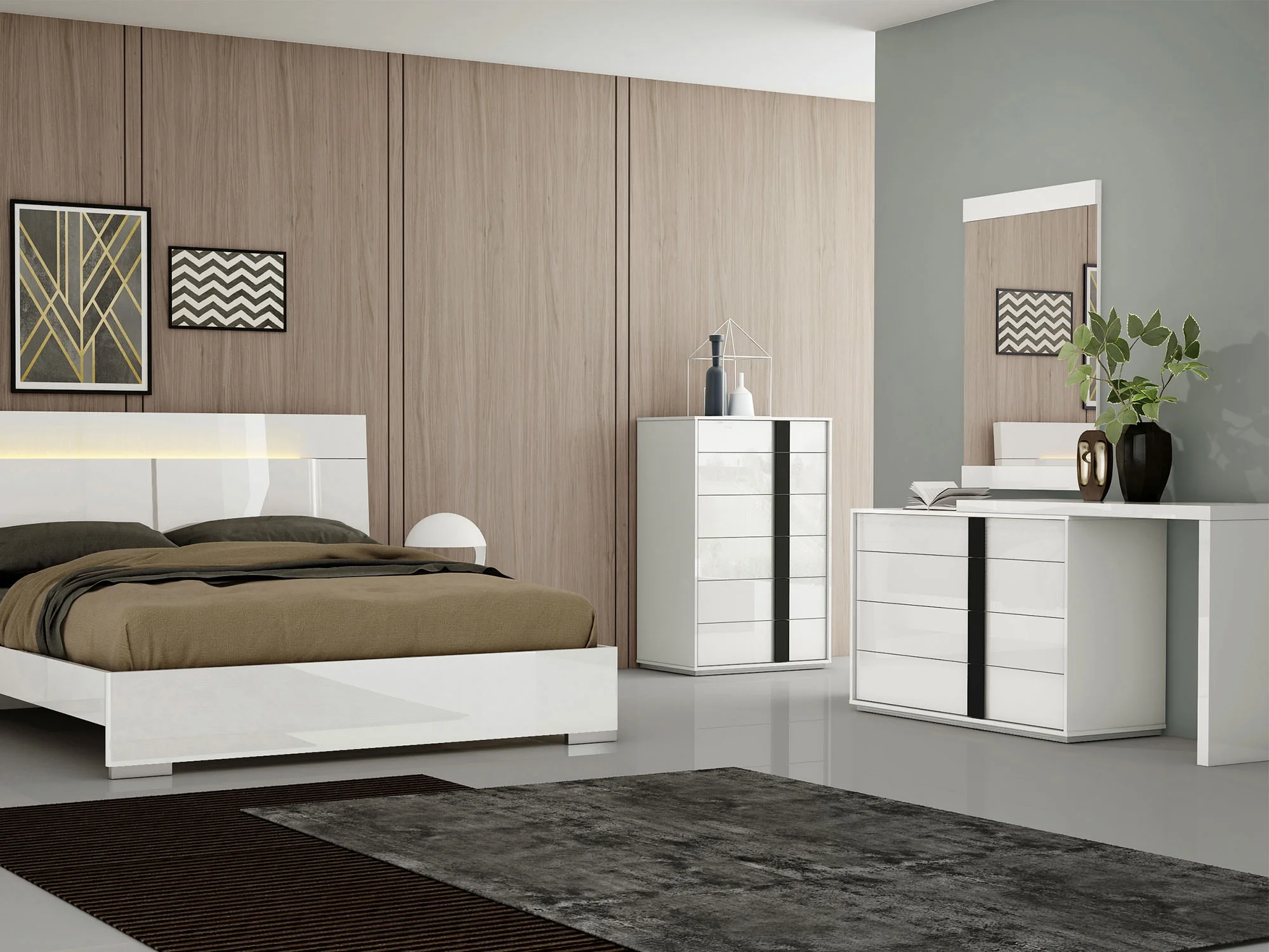 Whiteline Modern Living Kimberly Dresser Extension, White