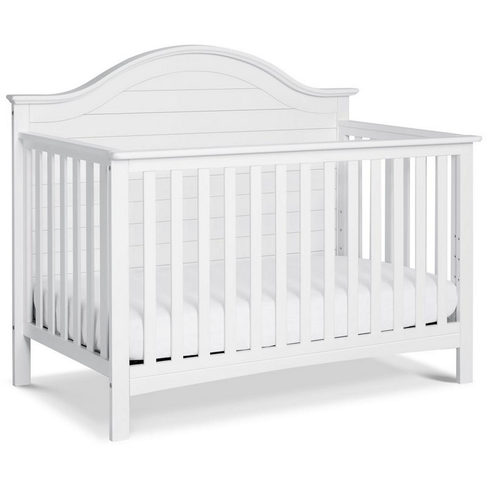 4-in-1 Convertible Crib and Dresser with Removable Changing Tray Set in White