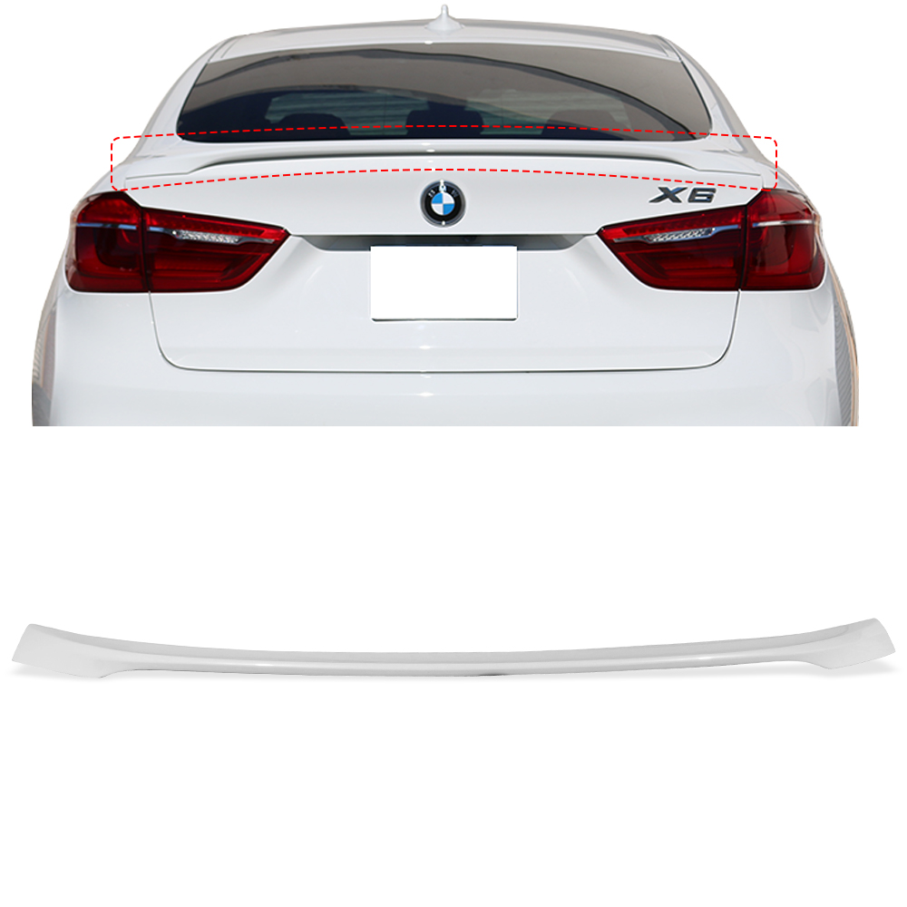 Ikon Motorsports Compatible with 15-19 BMW F16 F86 X6 Performance Trunk Spoiler Painted #A96 Mineral White Pearl
