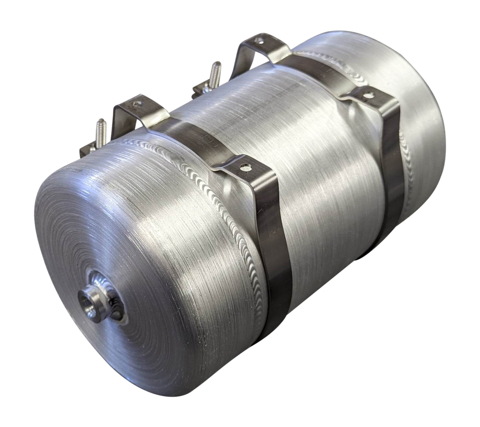 6x25 Vertical Spun Aluminum Gas Tank - 2.5 Gallon - 3/8 NPT