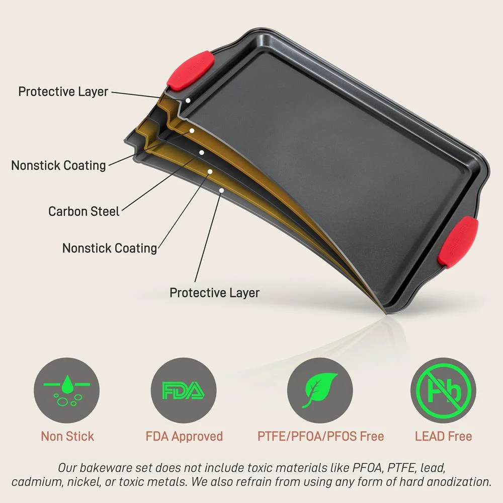 NutriChef Oven Carbon Steel 10 Piece Bakeware Set w/ Deluxe 3 Piece Pan Set