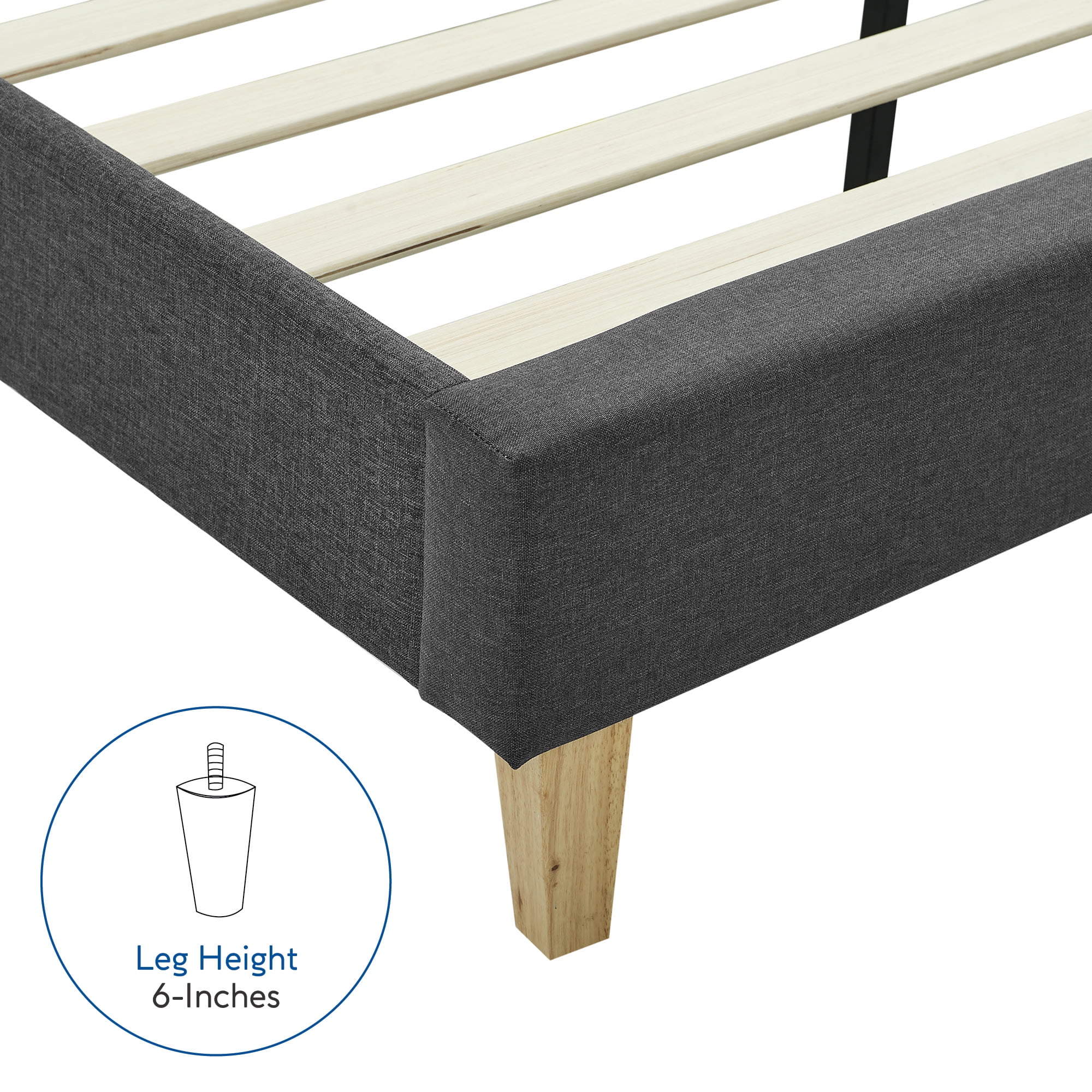 Modern Sleep Linville Upholstered Bed, Full, Grey