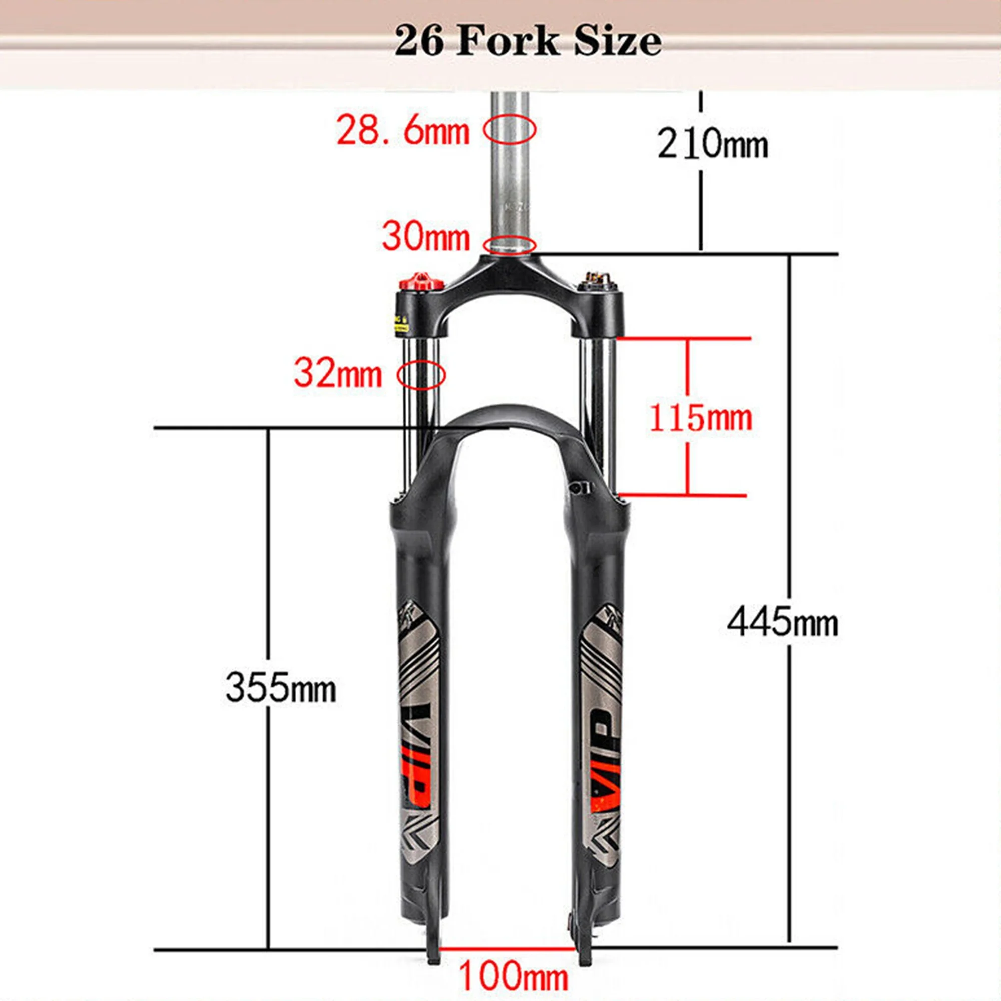 BUCKLOS MTB Air Suspension Fork Straight Mountain Bike Fork 26/27.5/29