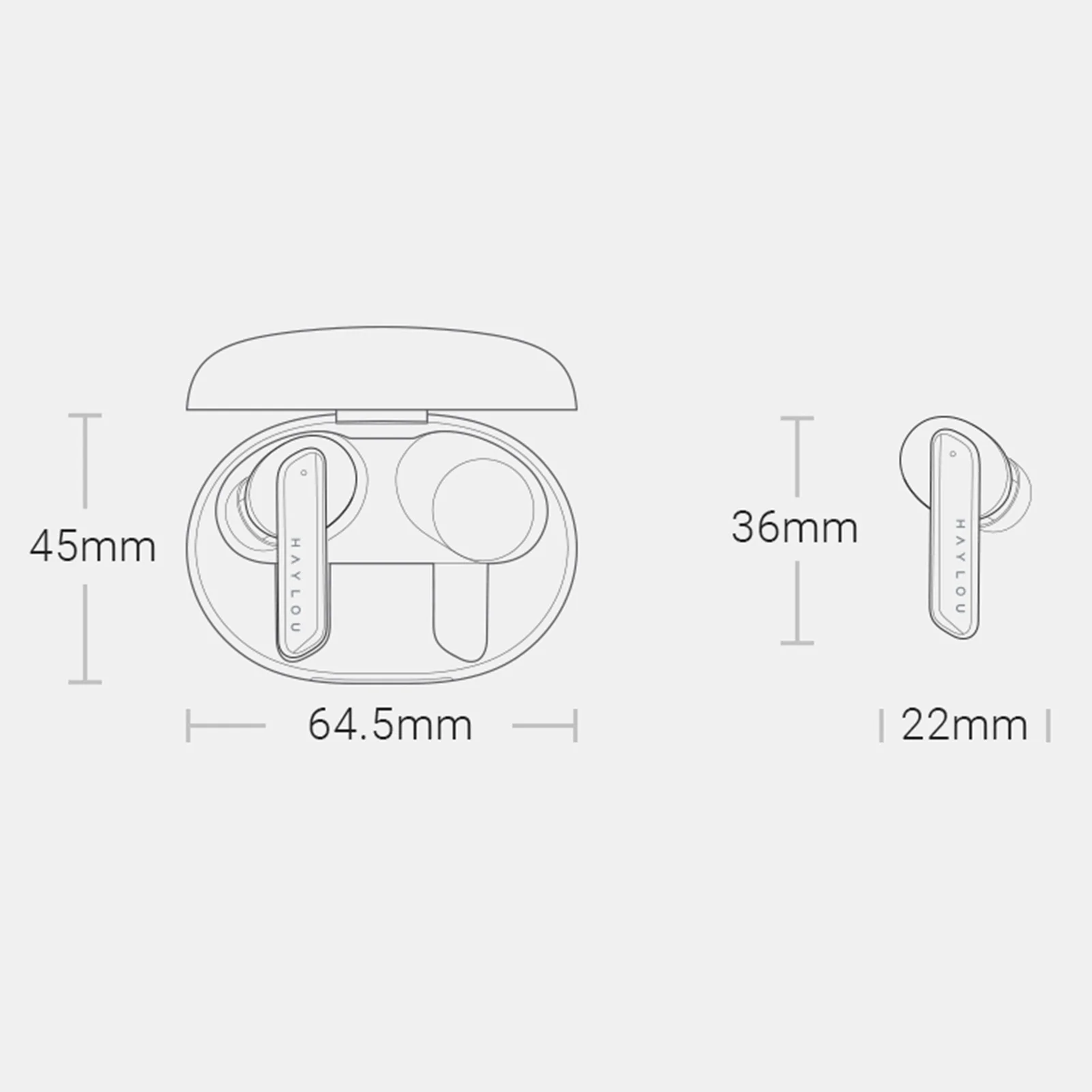 Haylou HAYLOU T60 Wireless Earbuds, Fast Charging Headphones, In-ear Headset with 310mAh Charging Box, IPX4-Waterproof Touch Control