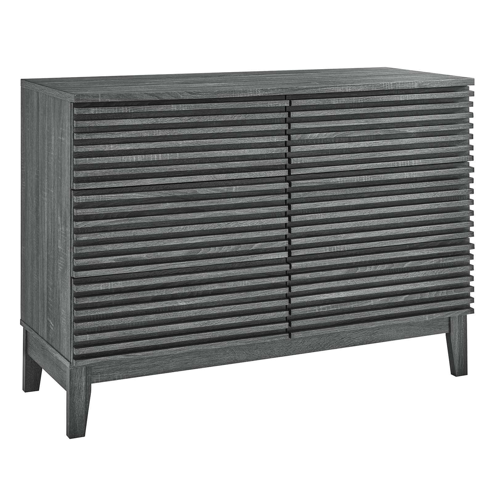 Modway Render 6-Drawer Dresser in Charcoal