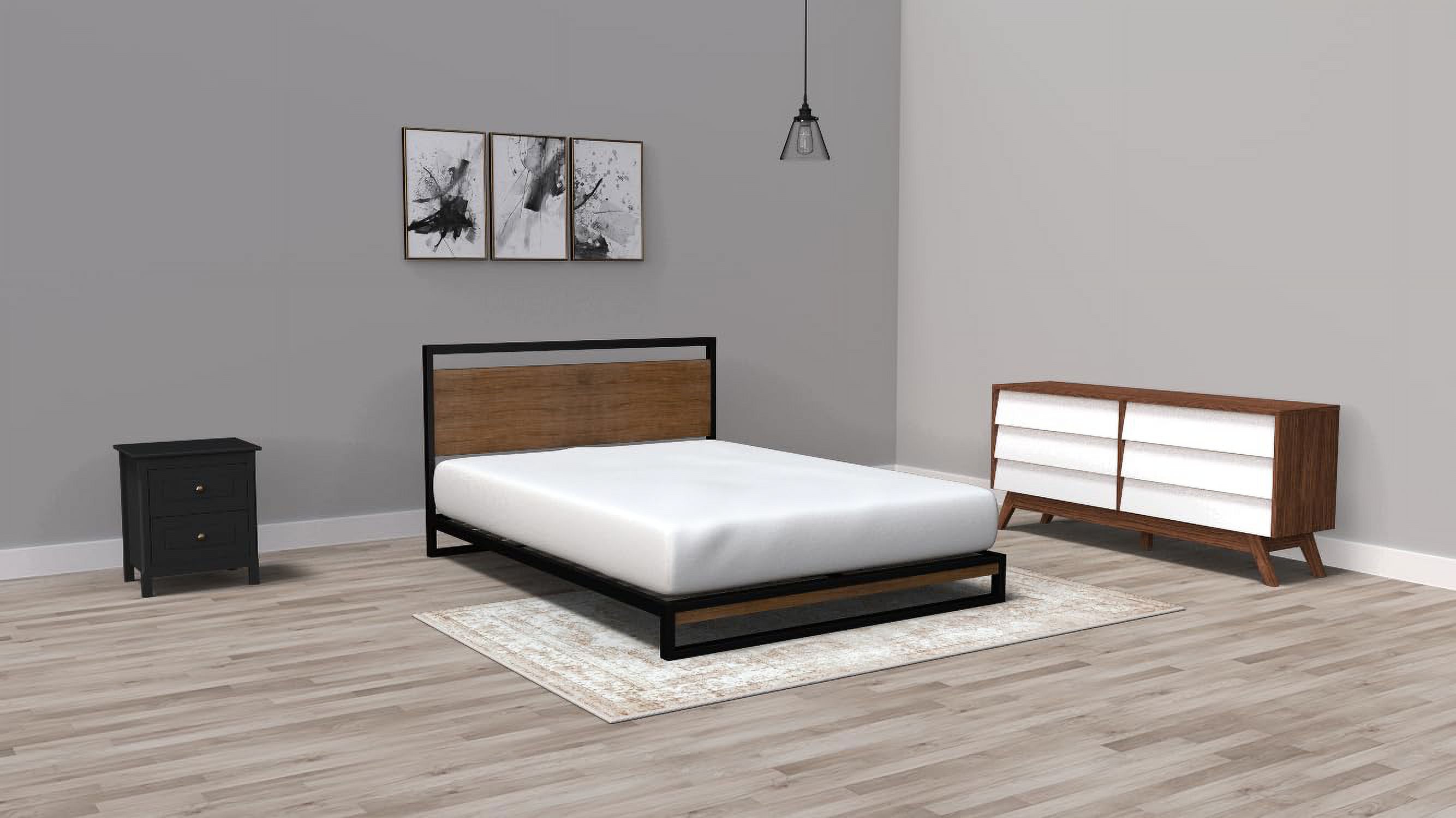 Hildon 6 Drawer Double Dresser In White And Walnut Brown