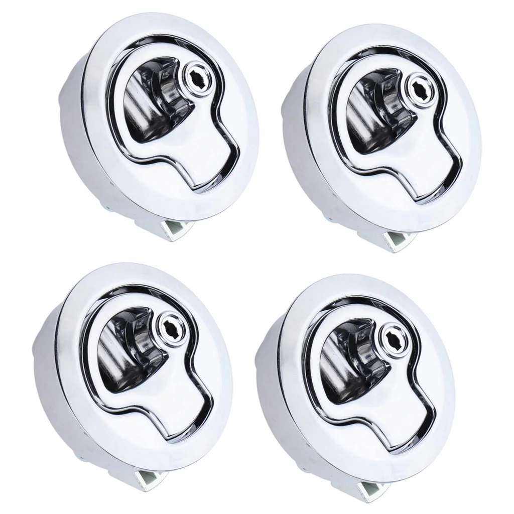 4pcs Boat lock Pull, Marine 2 inch 50mm Flush Pull Latches, 316 Stainless Steel, Round Deck for RV Yacht