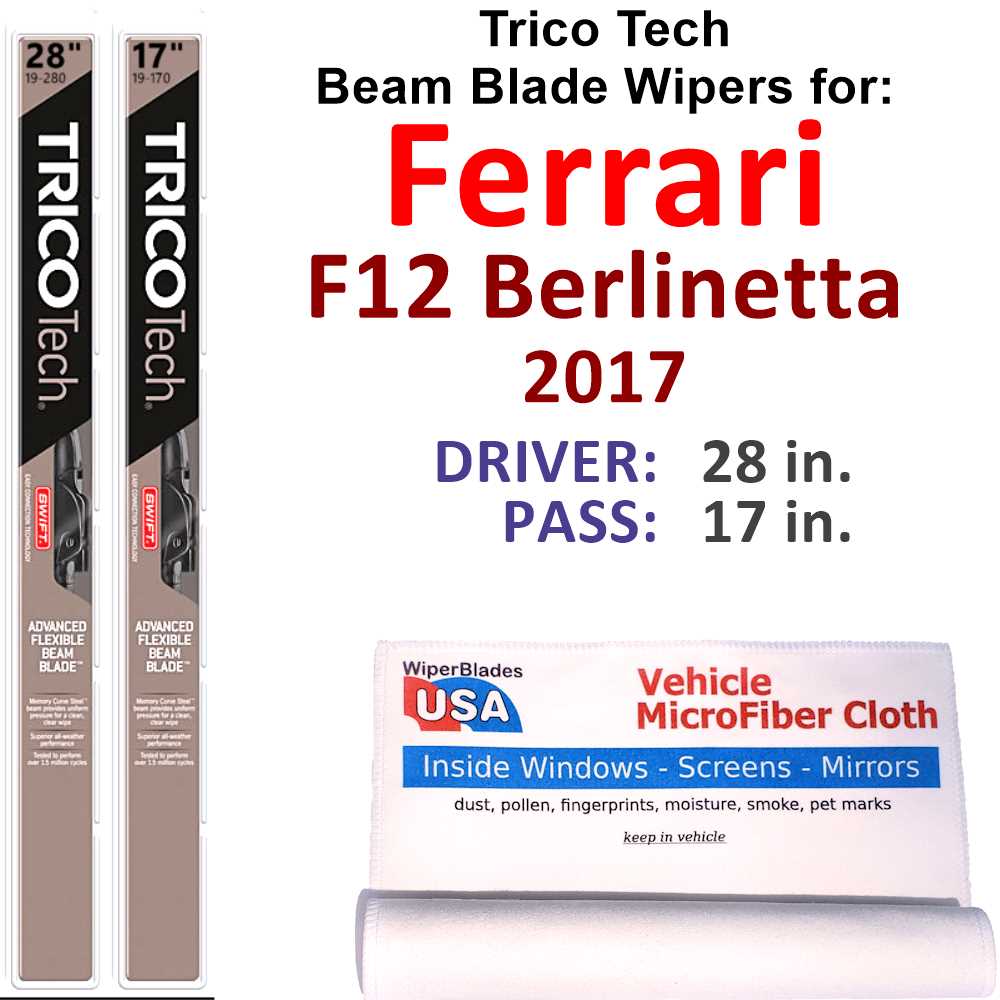 2017 Ferrari F12 Berlinetta Beam Blade Wipers (Set of 2)