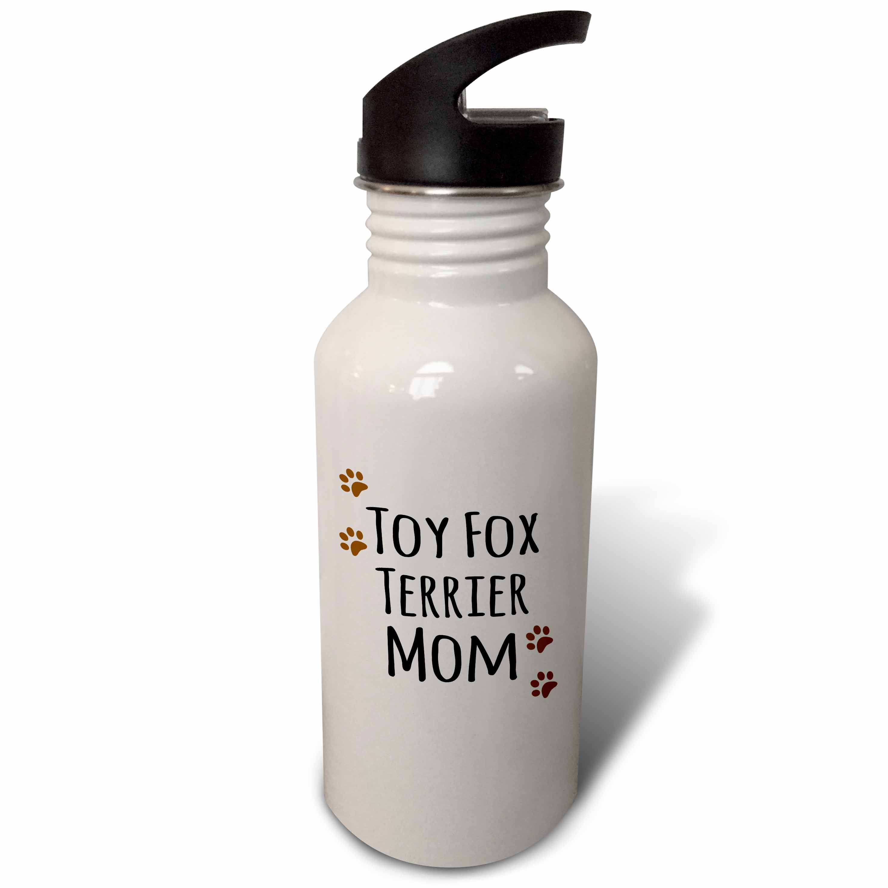 Toy Fox Terrier Dog Mom - Doggie by breed - brown paw prints - doggy lover - proud pet owner mama 21 oz Sports Water Bottle wb-154209-1