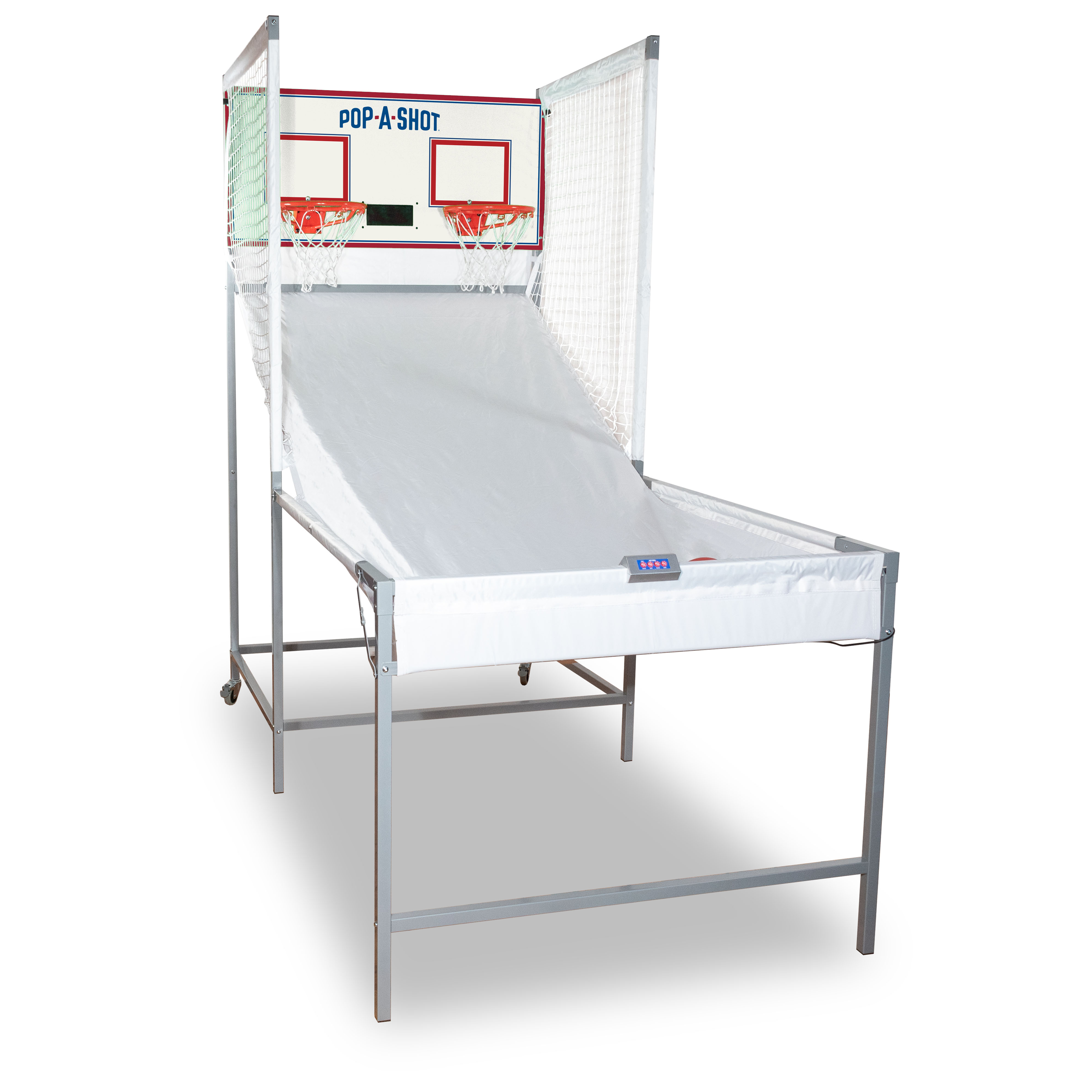 Official Pop-A-Shot PRO Dual Shot - Folding Ball Return Ramp - 16 Game Modes - 7 Basketballs