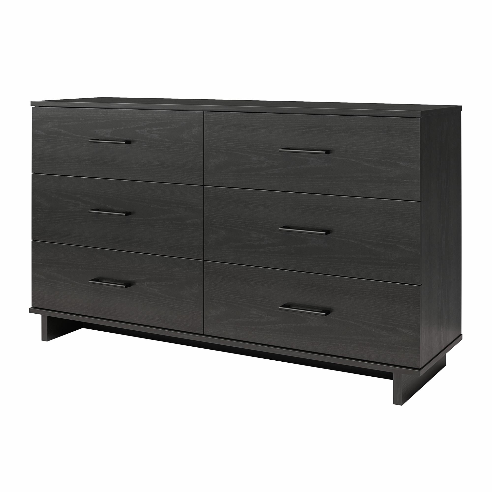 Ameriwood Home Southlander 6 Drawer Wide Dresser, Black Oak