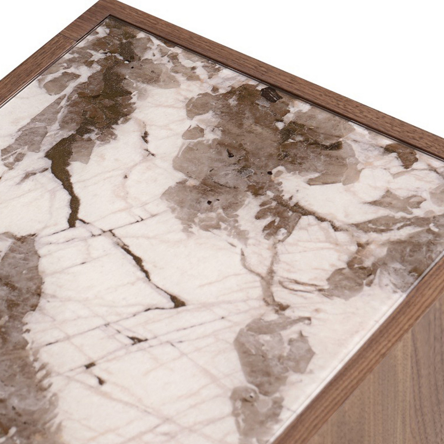 Benjara  49 in. Nova Qua Wood Dresser with 5 Drawers, Walnut Brown