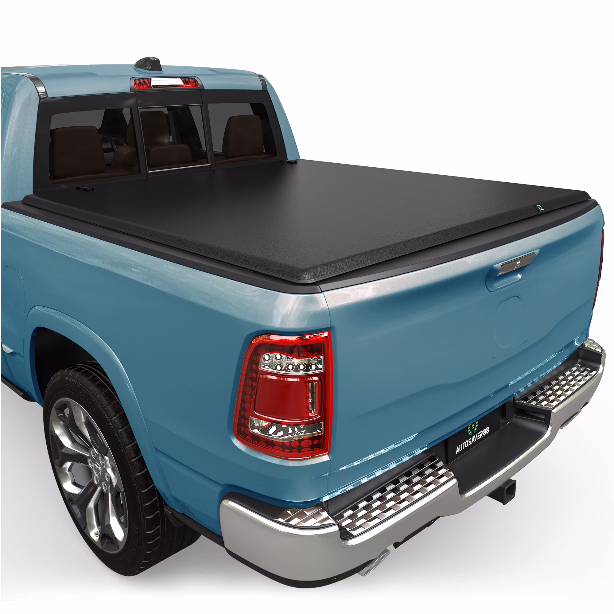 Ledkingdomus 5.7ft Soft Tri-fold Truck Bed Tonneau Cover for 09-23 Dodge Ram 1500 Without Rambox