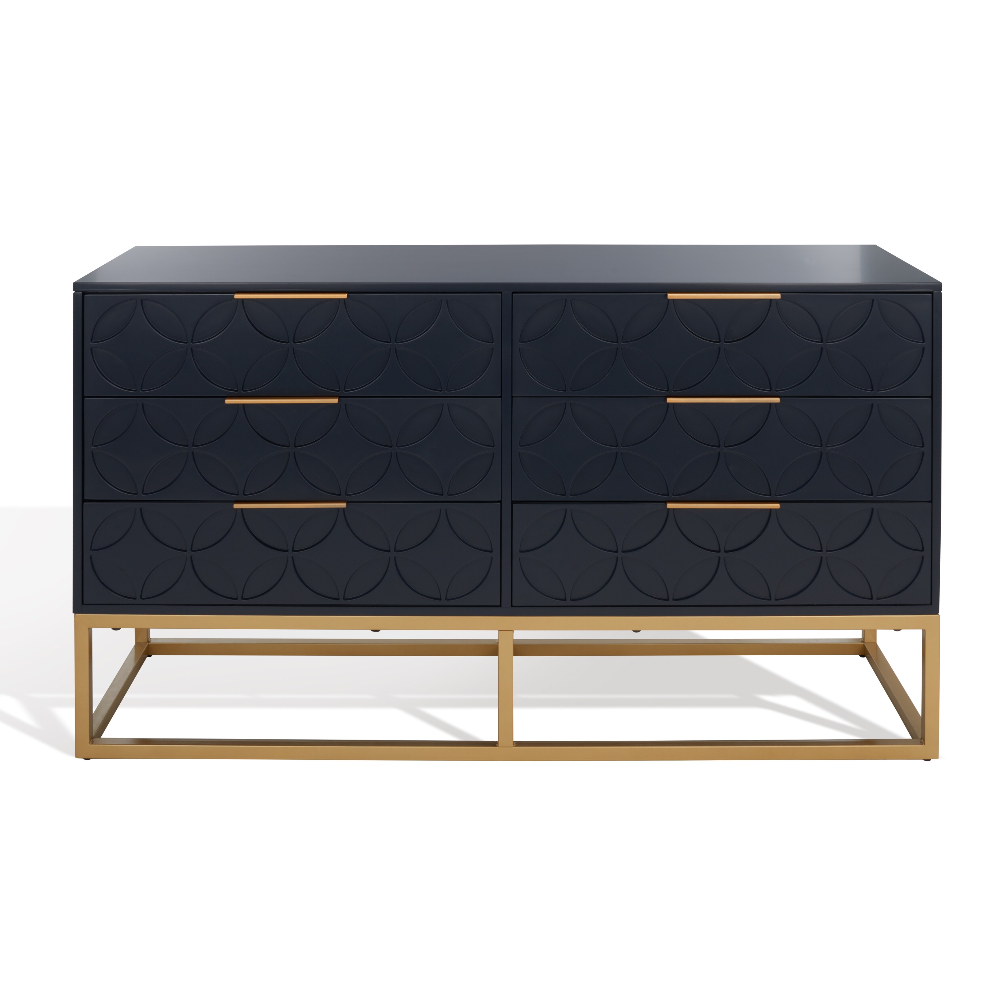 Safavieh  Couture Emelia 6-Drawer Dresser Grey/Gold