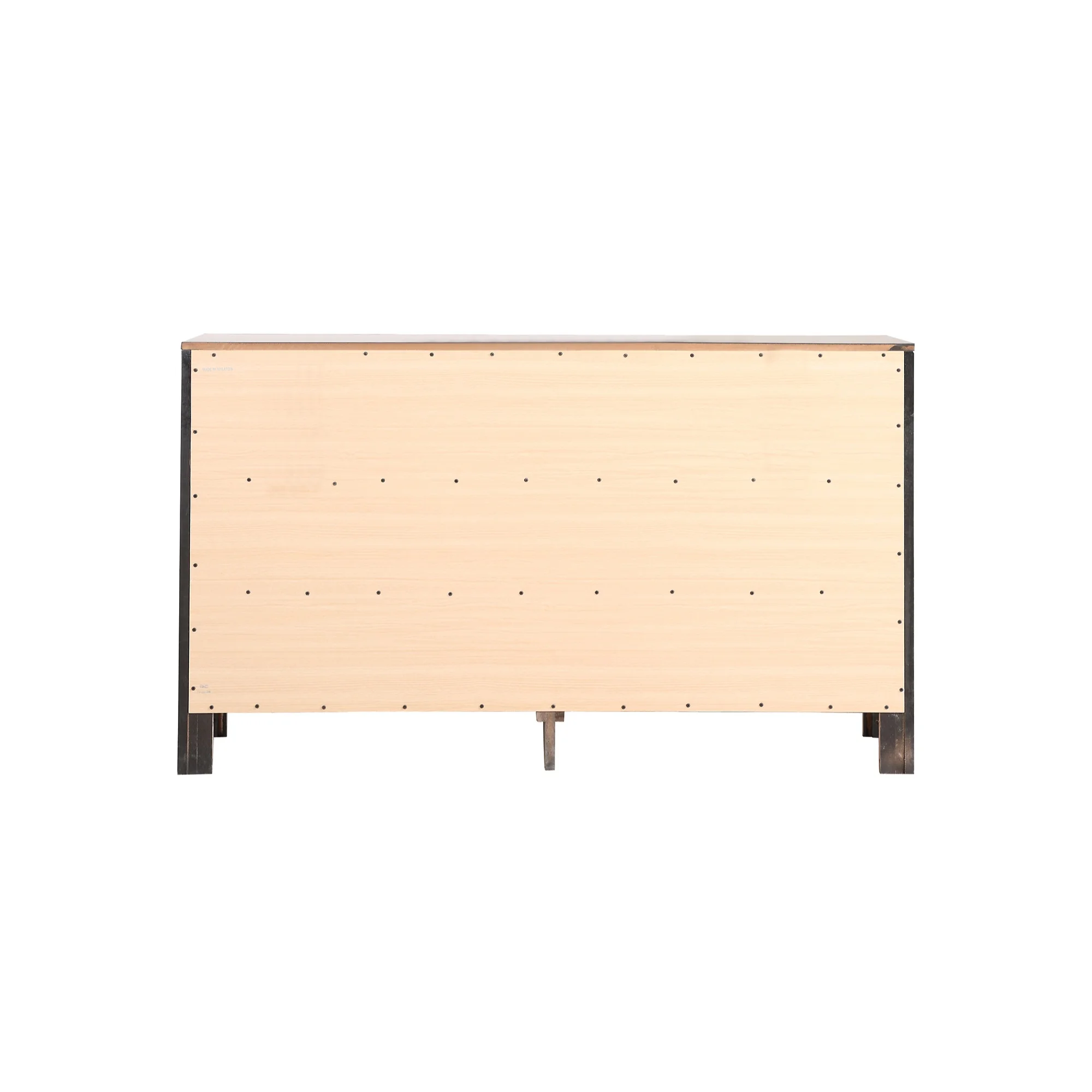 Passion Furniture  34 x 17 x 58 in. Burlington 6 Drawer Double Dresser, Black