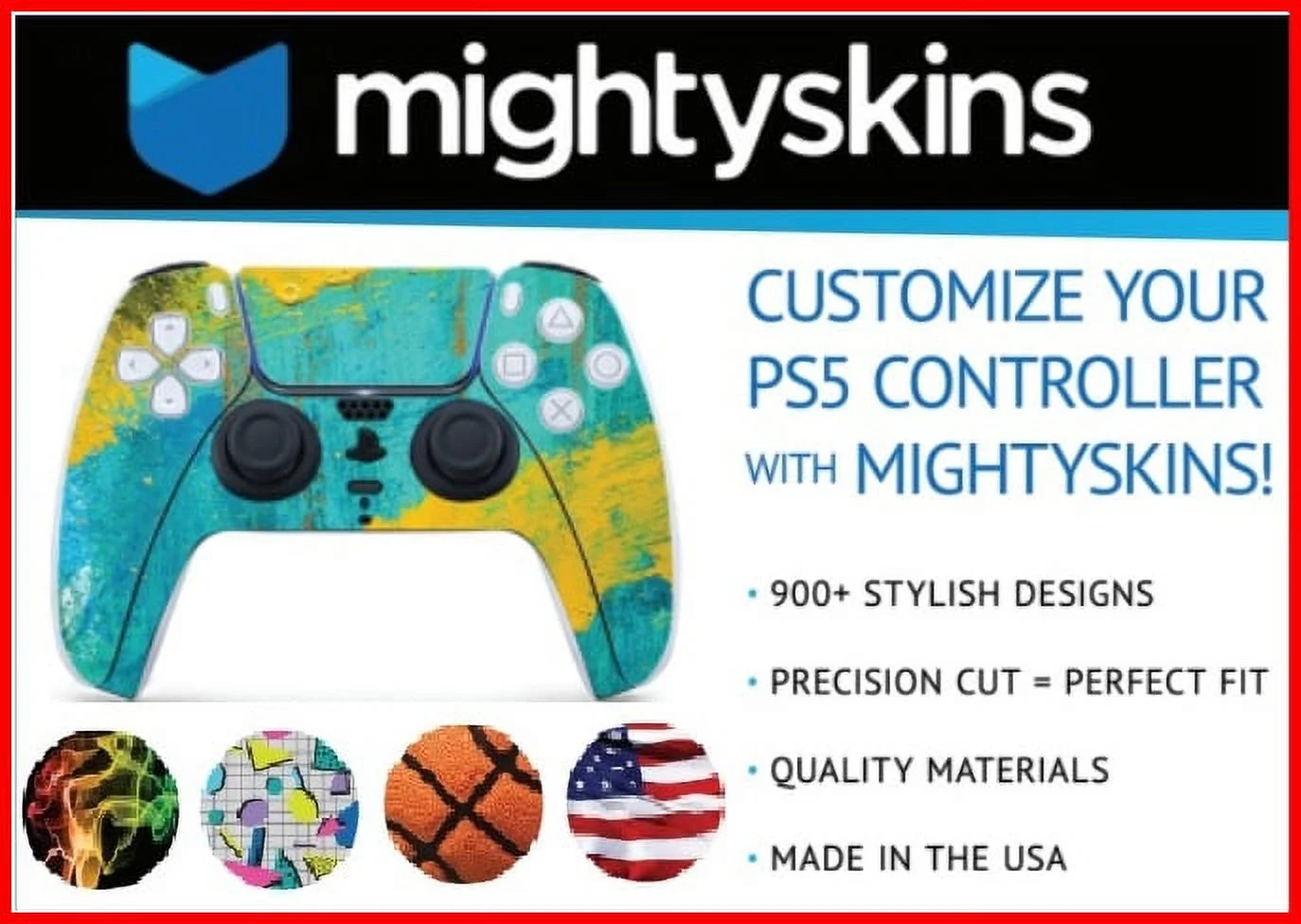 Sony Playstation 5 Digital Version (Sony PS5 Digital) with Extra Glacier White DualSense Wireless Controller and Mightyskins Voucher