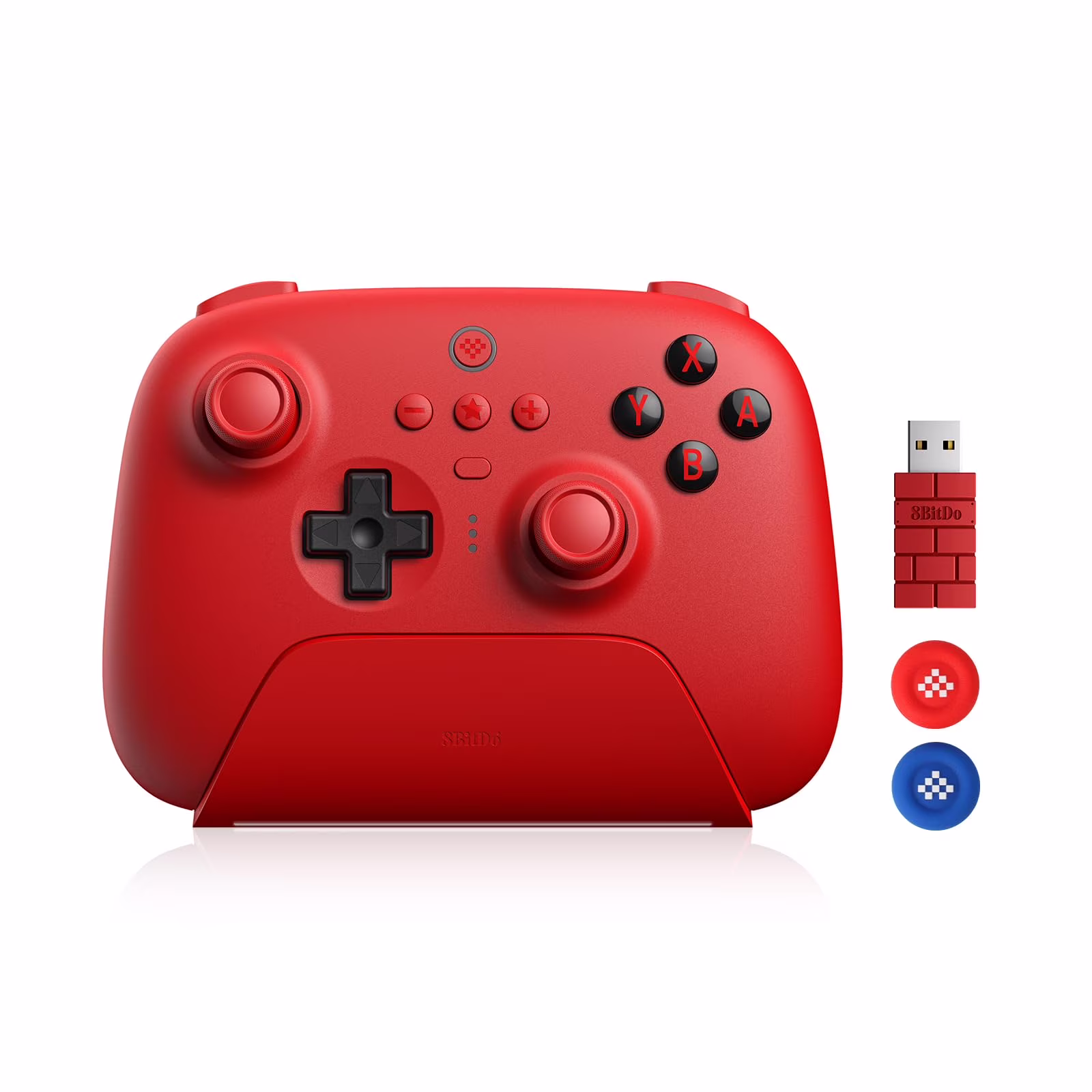 8Bitdo Ultimate Bluetooth Controller with Charging Dock Wireless Switch Controller for Steam Deck and Windows(Red)
