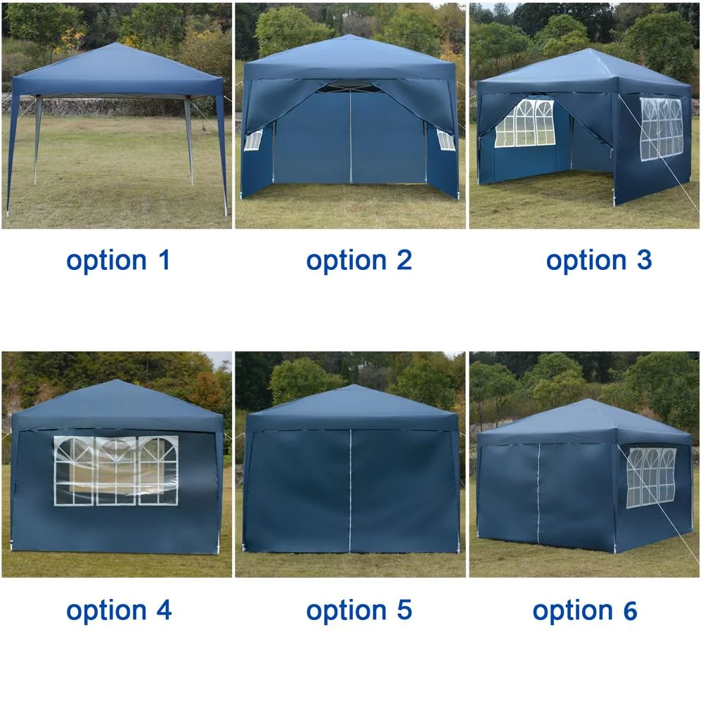 BaytoCare  10'x10' Pop up Wedding Party Tent Folding Canopy W/4 Sides Blue