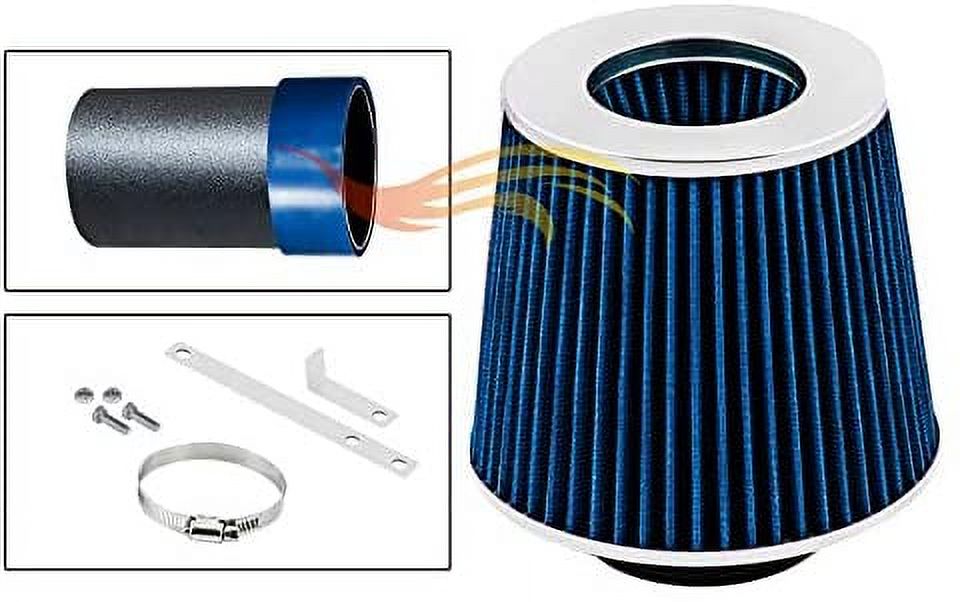 RW SERIES - MATTE BLACK PIPE BLUE - SHORT RAM INTAKE Compatible For 98-04 CHRYSLER 300M / LHS/CONCORDE/EAGLE VISION