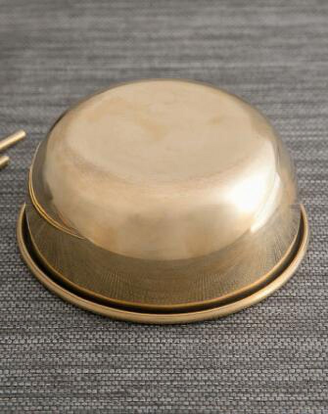 99.9% Pure Brass Bowl Chopsticks Spoon Set, Brass Bowl Diameter-4.9 inches Heigth 2 inches, Chopsticks9.6 inches, Spoon 5.9 inches