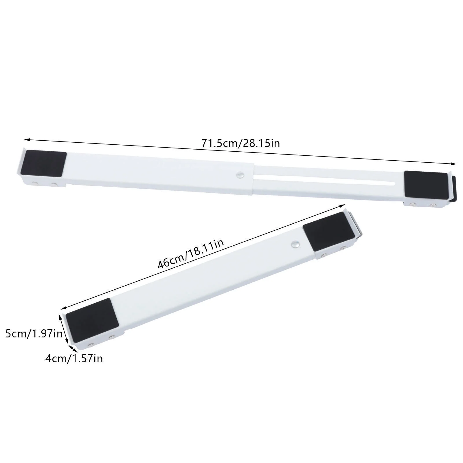 2pcs Extendable Adjustable Washing Machine Stand Movable Furniture Roller Base 18.11*1.97*1.57