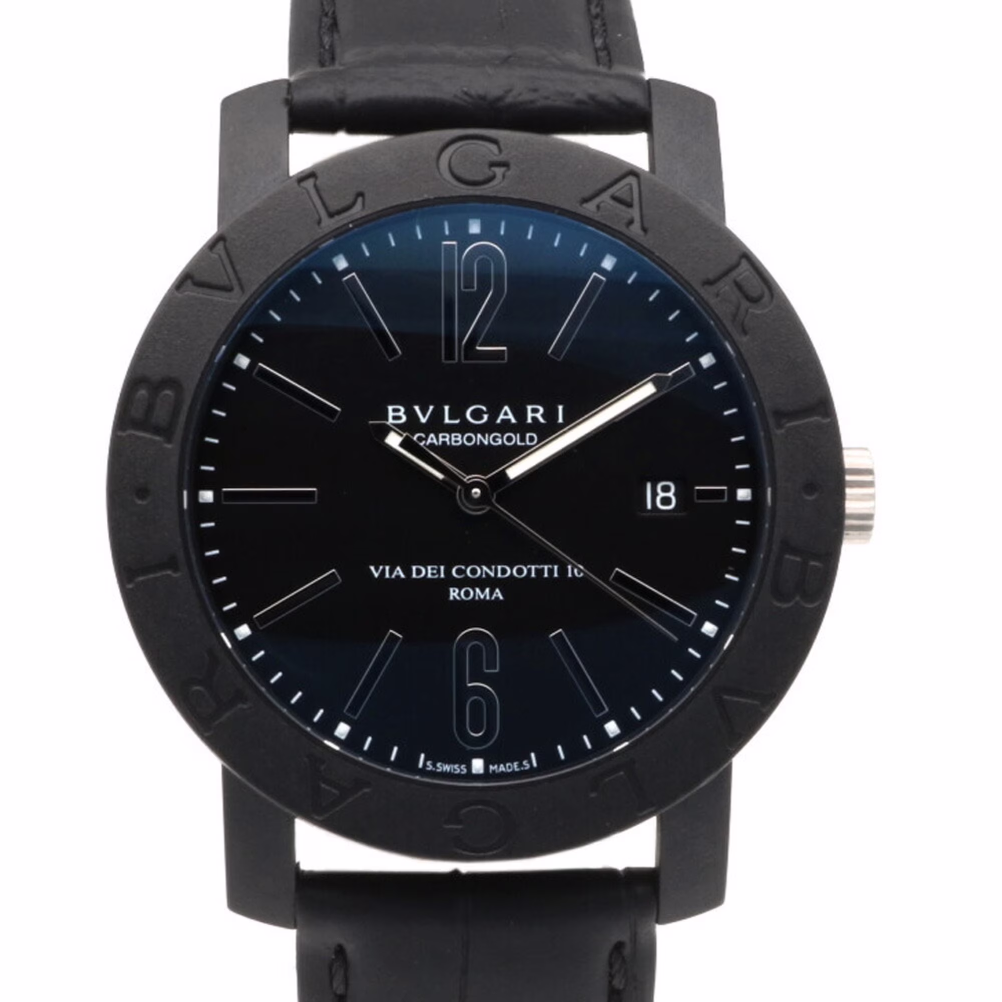 Pre-Owned Bvlgari BVLGARI carbon watch BB40CL self-winding men's (Good)