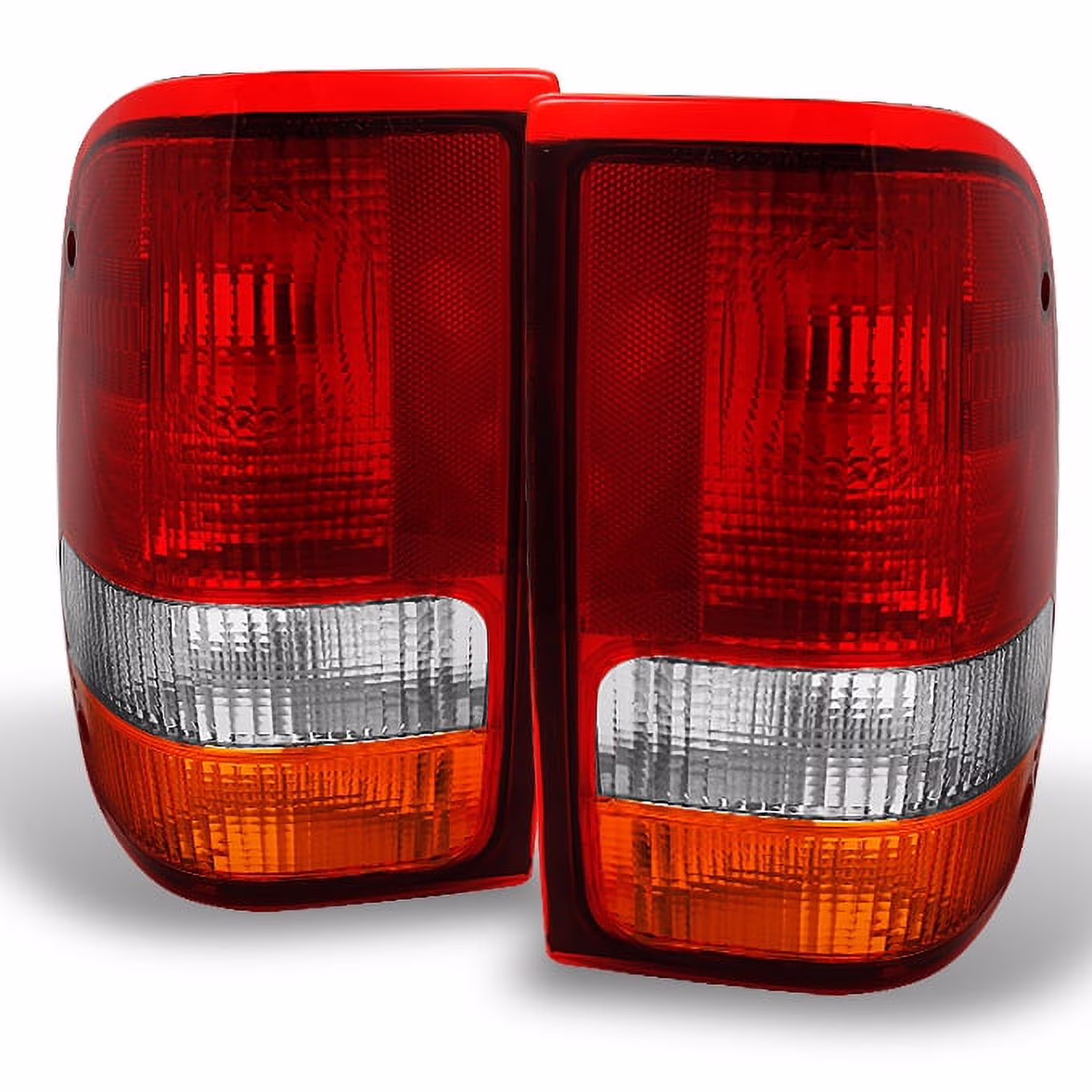 AKKON - For Ford Ranger Pickup Truck Red Clear Rear Tail Light Brake Lamps Replacement Pair Left + Right