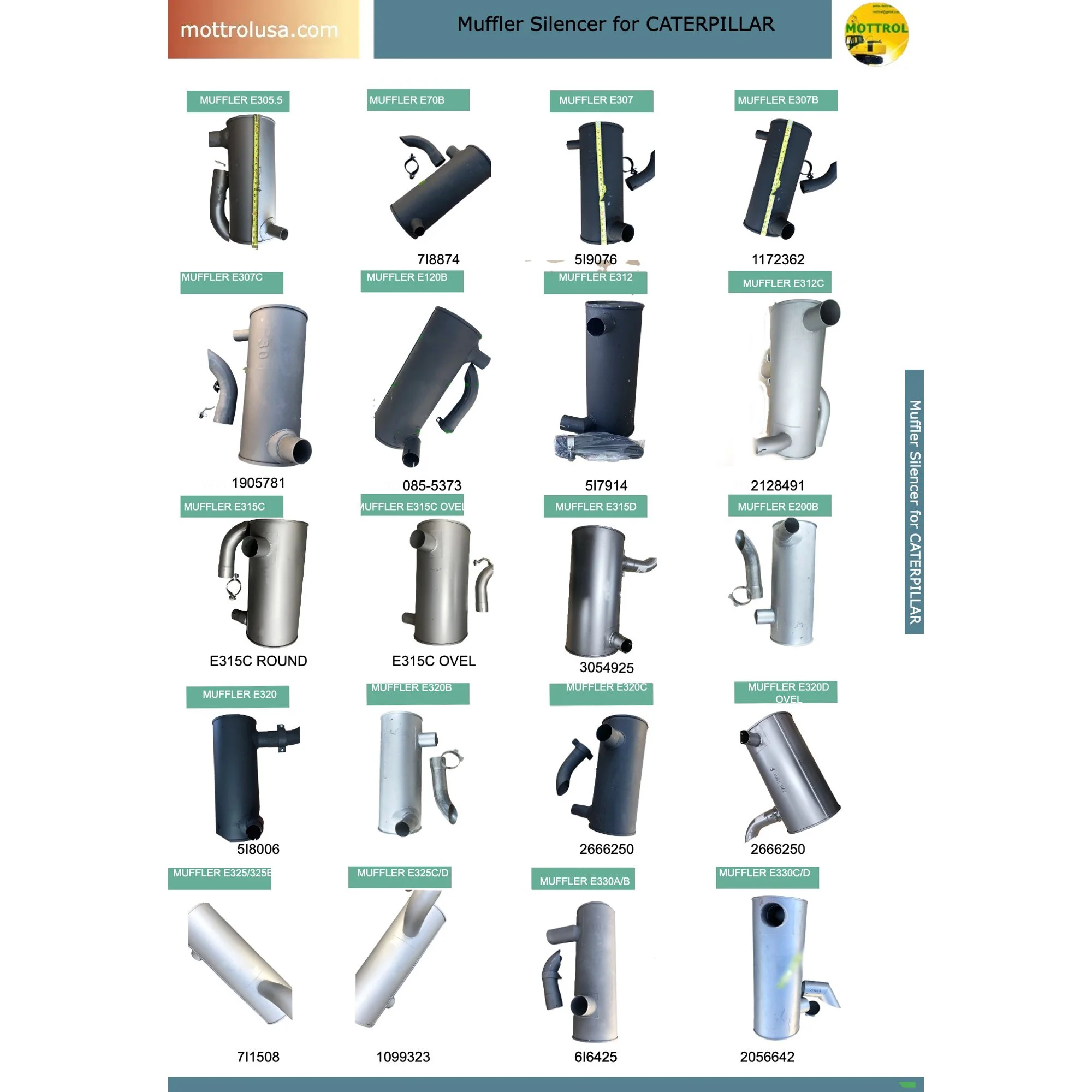 Muffler Silencer RB411-42407 RB41142407 For Kubota U25S U25 Excavator