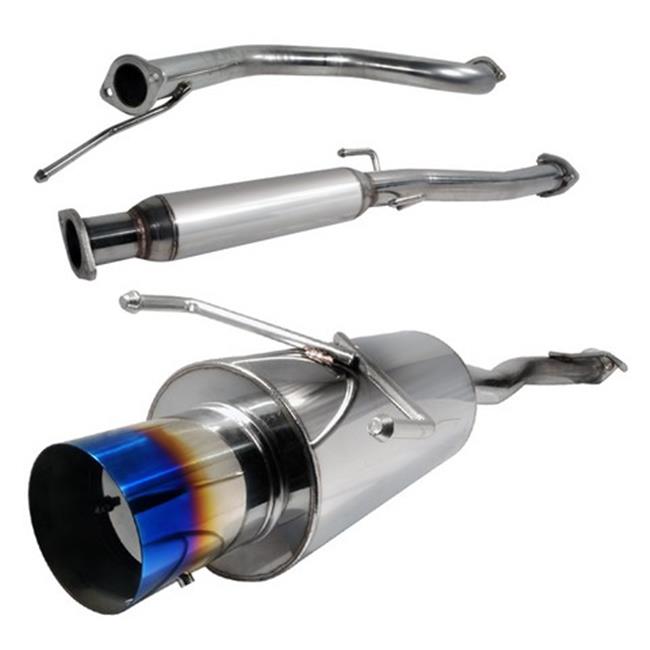 2.5 in. Inlet N1 Style Catback Exhaust System with Burnt Tip for 92 to 00 Honda Civic, 11 x 12 x 45 in.